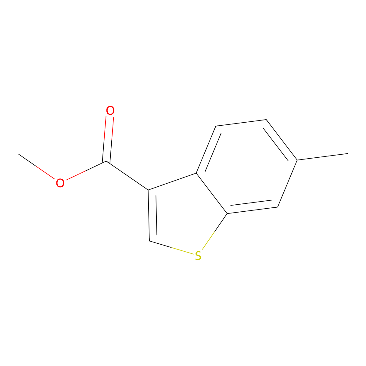 Methyl 6-methyl-1-benzothiophene-3-carboxylate molecular structure, CAS 82787-85-7