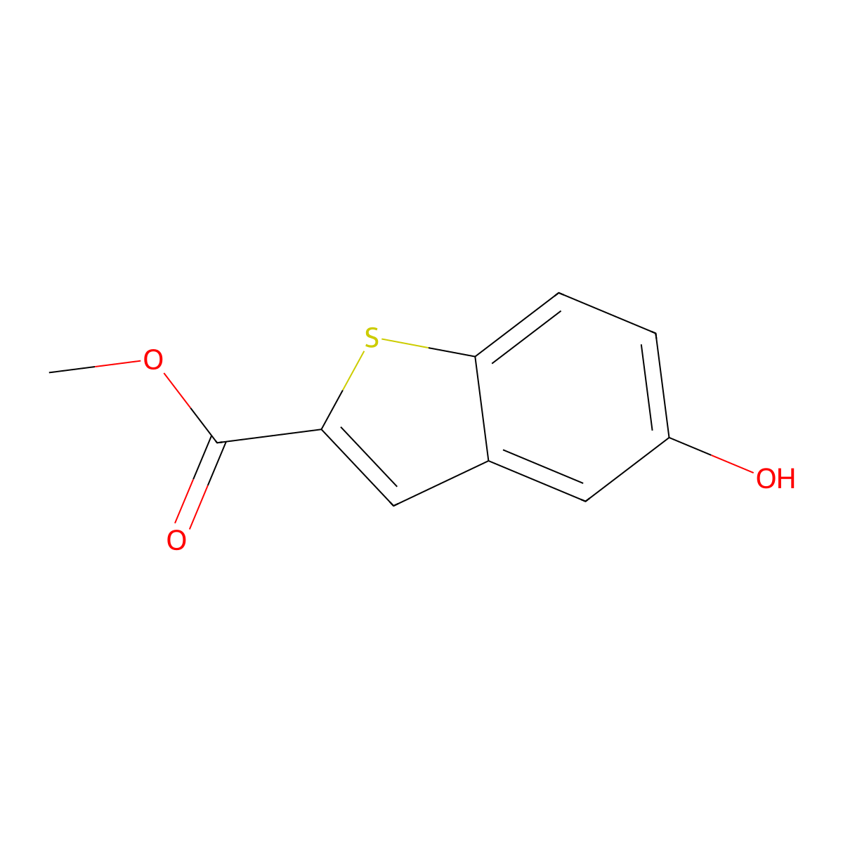 Methyl 5-hydroxybenzo[b]thiophene-2-carboxylate molecular structure, CAS 82788-15-6