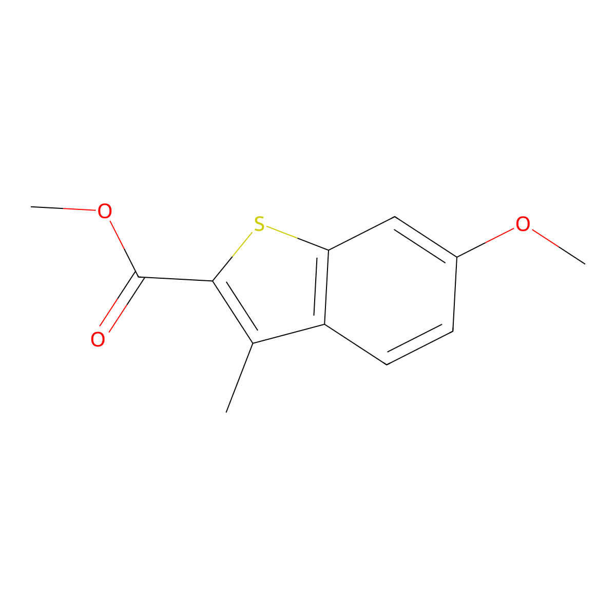 6-Methoxy-3-methyl-benzo[b]thiophene-2-carboxylic acid methyl ester molecular structure, CAS 82788-18-9