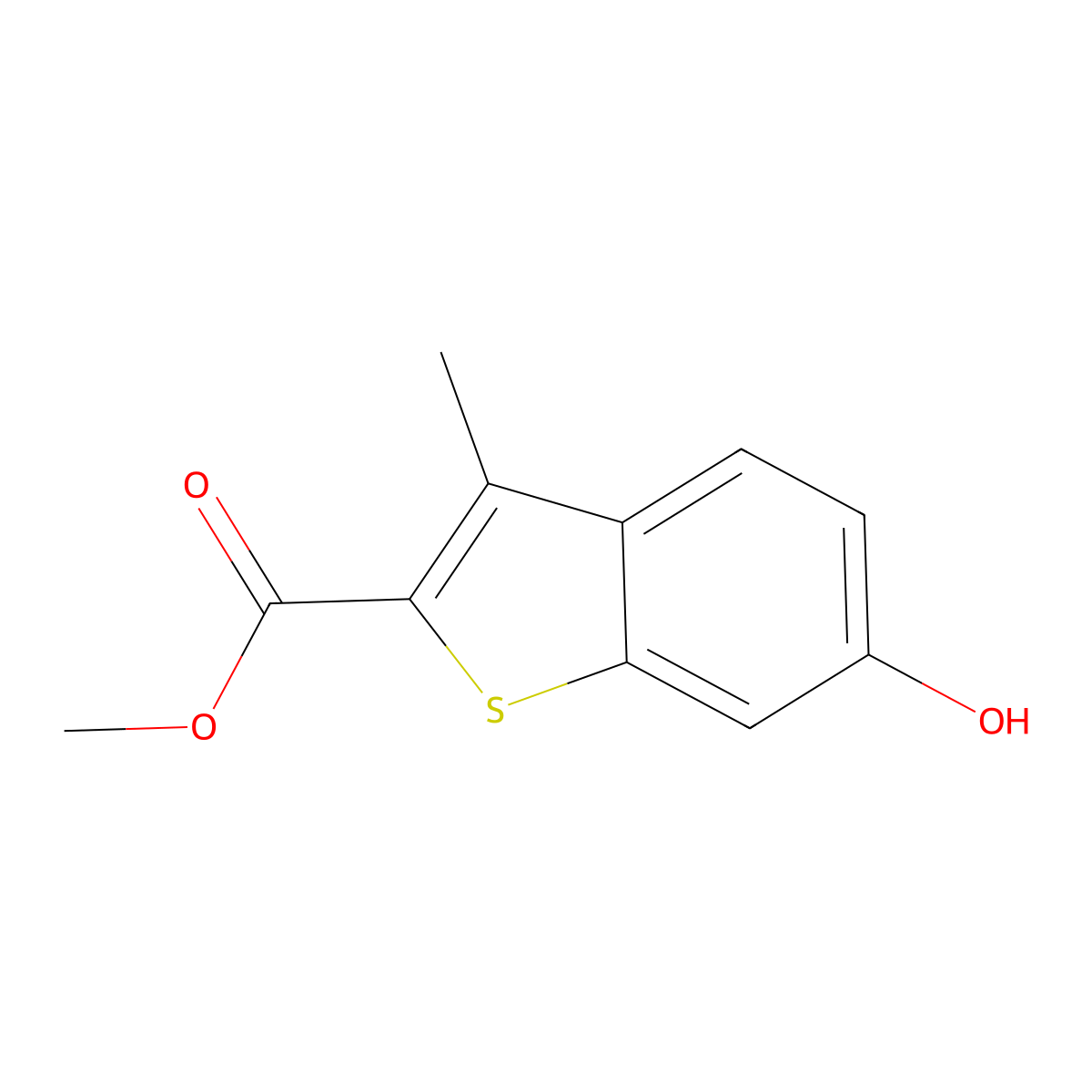 6-Hydroxy-3-methylbenzo[b]thiophene-2-carboxylic acid methyl ester molecular structure, CAS 82788-19-0