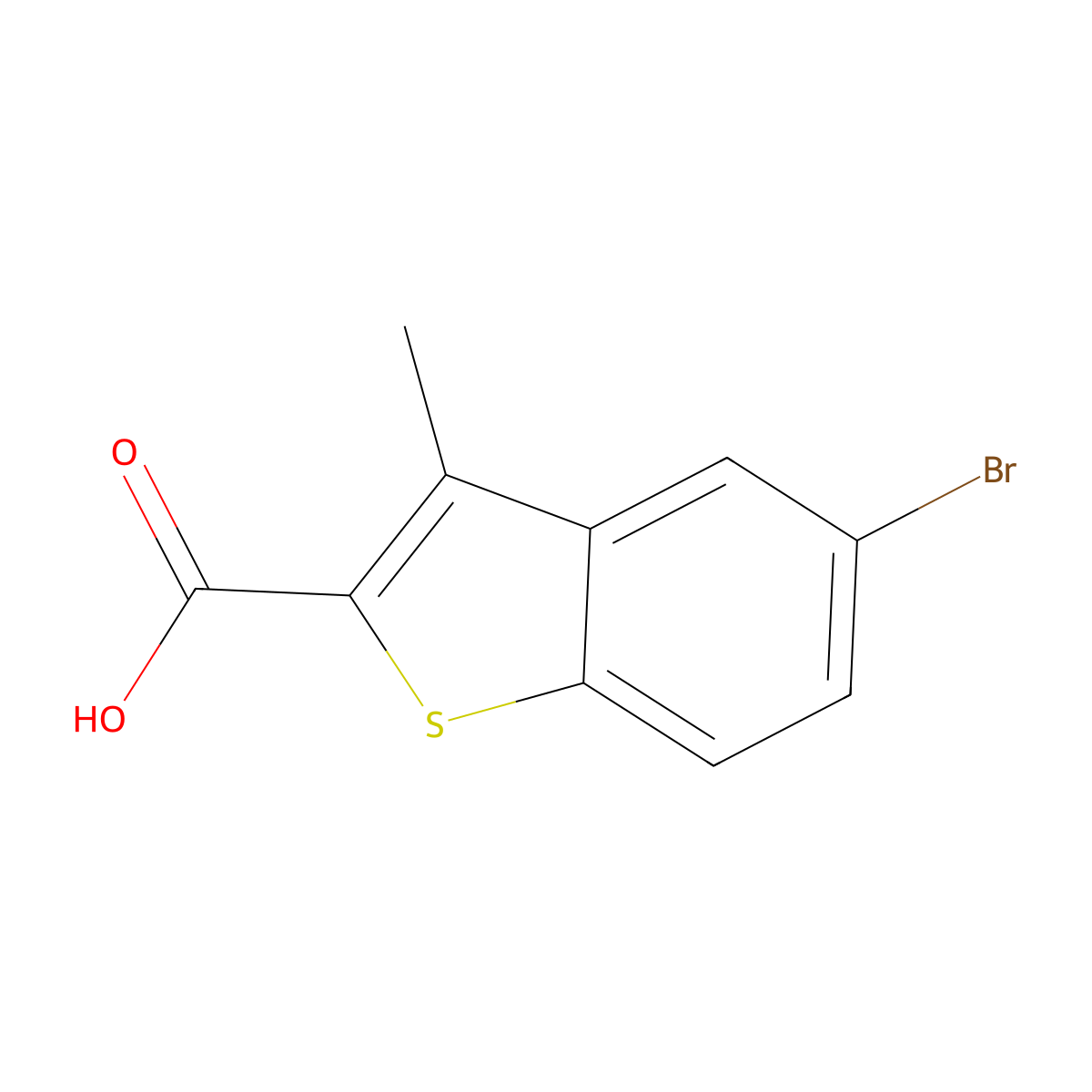 5-Bromo-3-methyl-1-benzothiophene-2-carboxylic acid molecular structure, CAS 82788-31-6