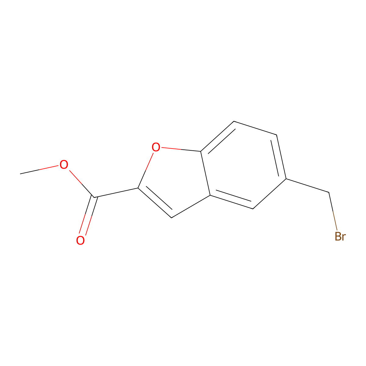 Methyl 5-(bromomethyl)-1-benzofuran-2-carboxylate molecular structure, CAS 82788-35-0