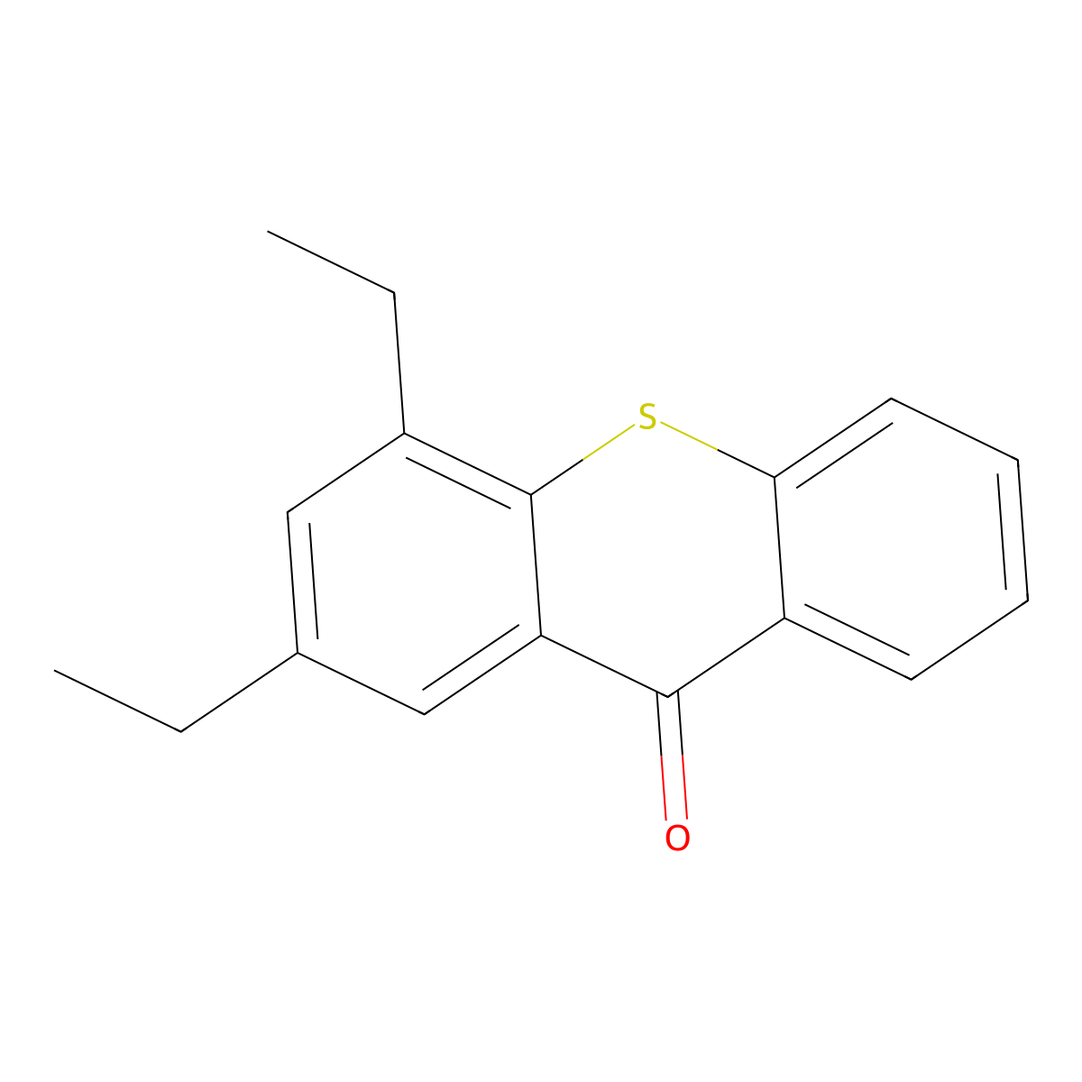 2,4-Diethylthioxanthone molecular structure, CAS 82799-44-8