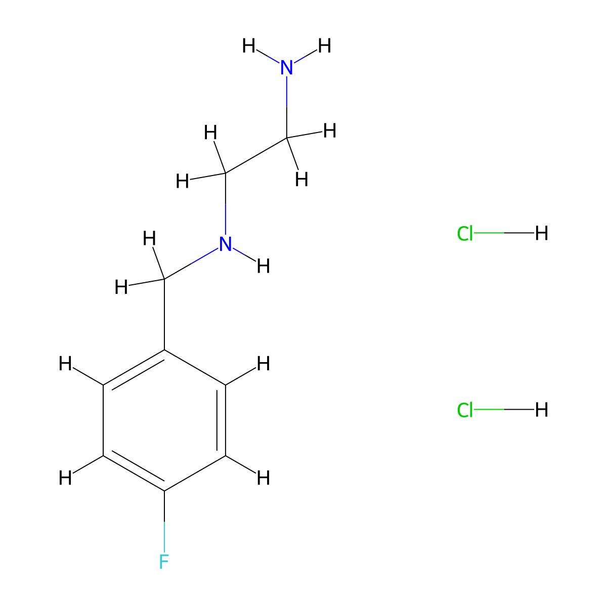 N1-(4-Fluoro-benzyl)-ethane-1,2-diamine dihydrochloride molecular structure, CAS 828-18-2