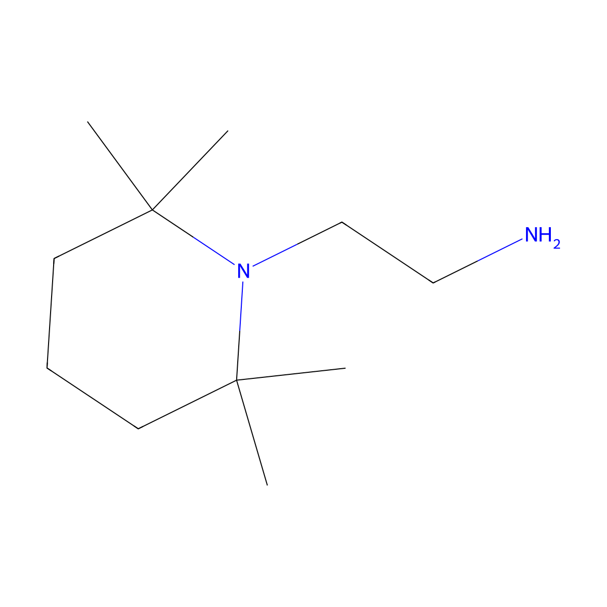 2-(2,2,6,6-Tetramethylpiperidin-1-yl)ethan-1-amine molecular structure, CAS 828-55-7