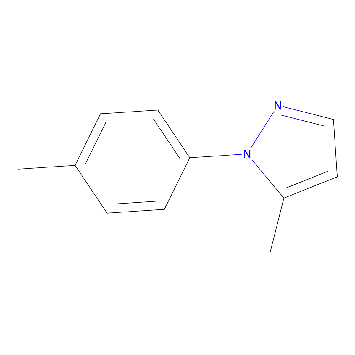 5-Methyl-1-(p-tolyl)-1H-pyrazole molecular structure, CAS 828-87-5