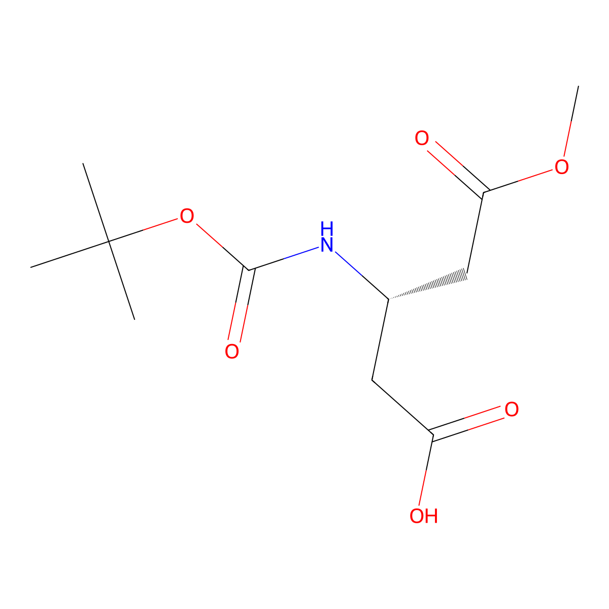 1-Methyl (3S)-3-[[(1,1-dimethylethoxy)carbonyl]amino]pentanedioate molecular structure, CAS 82803-56-3