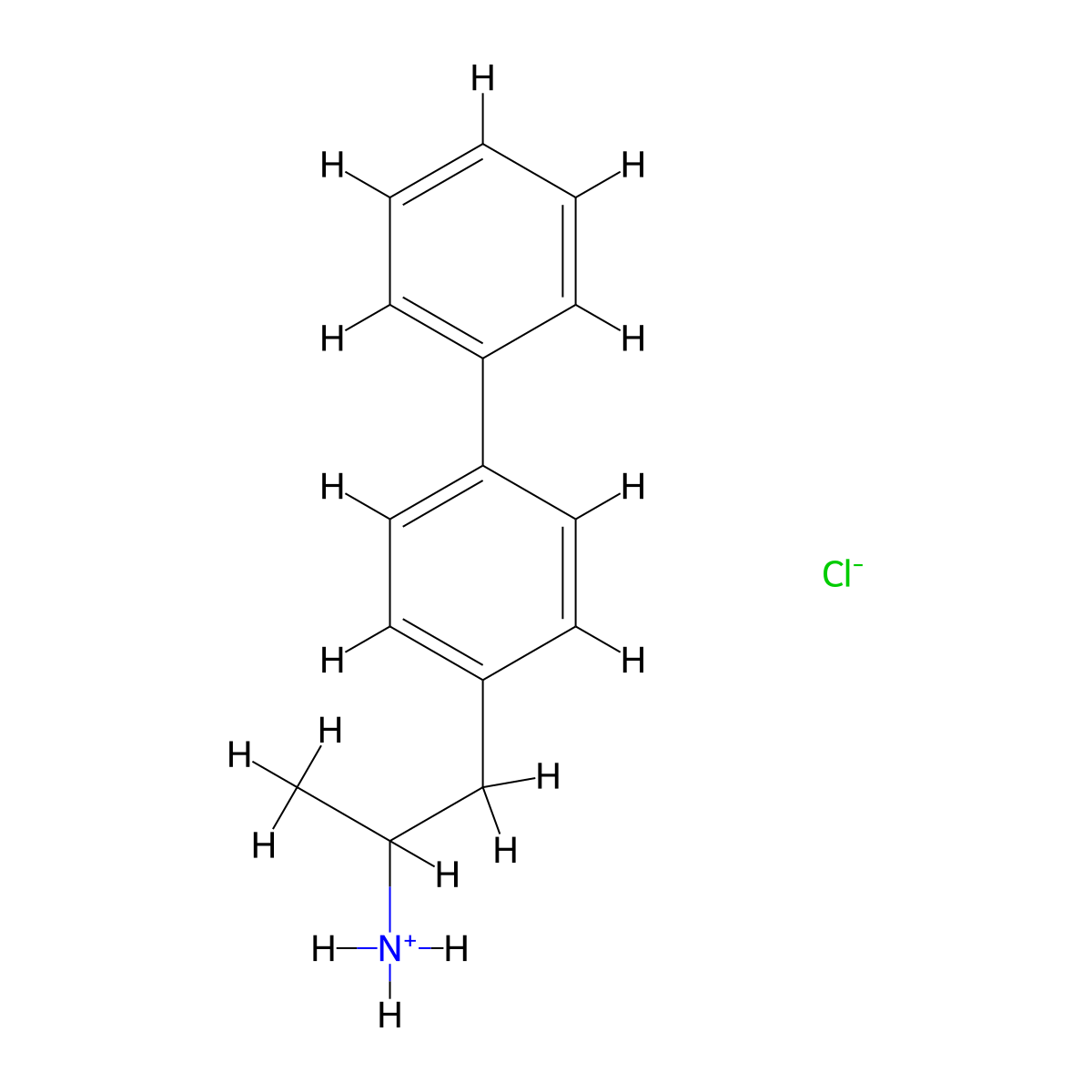 1-(4-Phenylphenyl)propan-2-amine hydrochloride molecular structure, CAS 82804-30-6