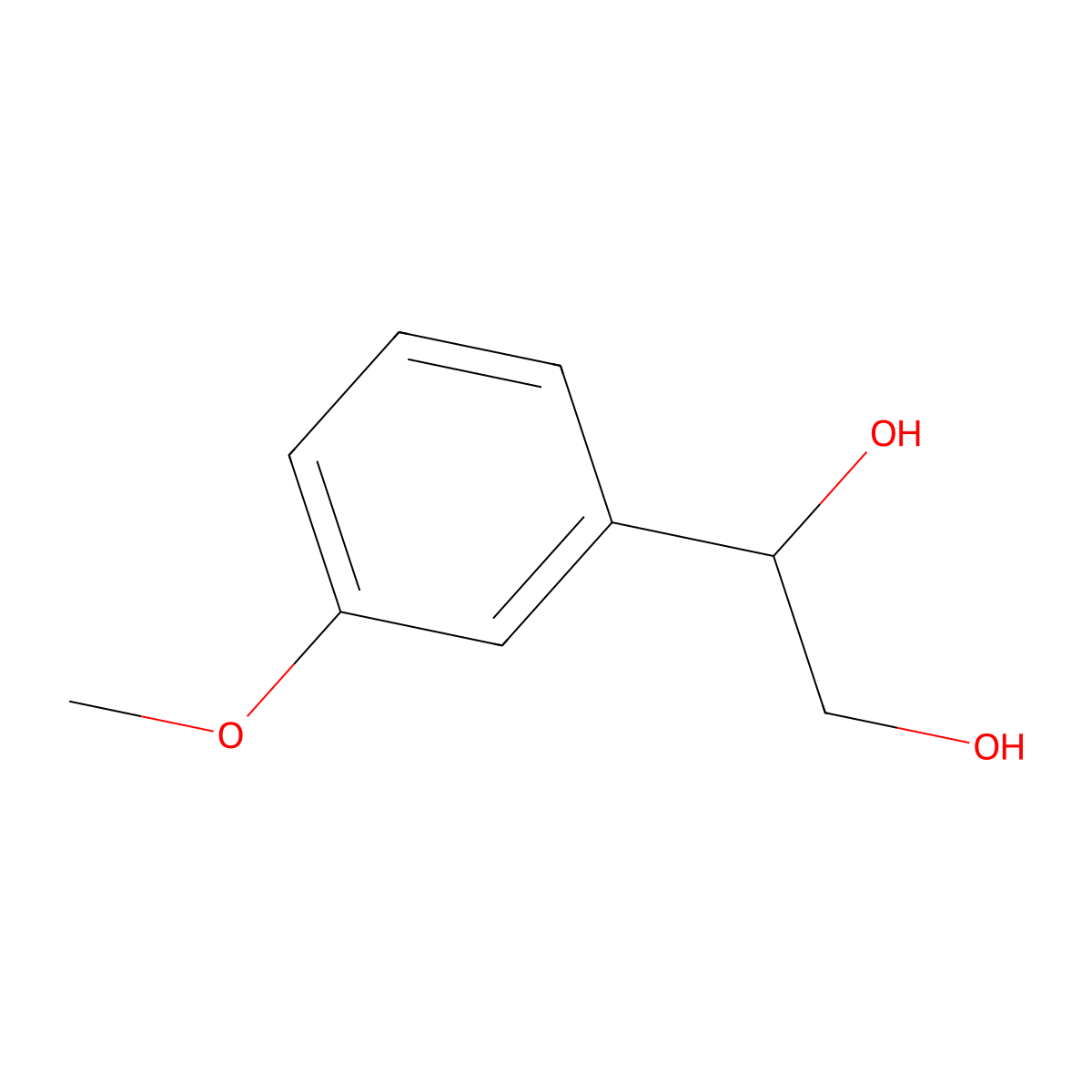 1-(3-Methoxyphenyl)ethane-1,2-diol molecular structure, CAS 82807-42-9
