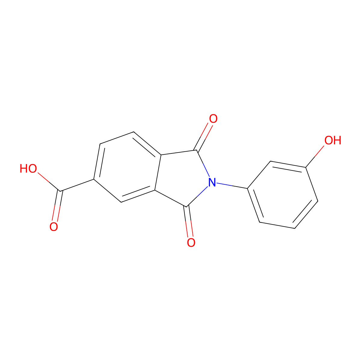 2-(3-Hydroxyphenyl)-1,3-dioxoisoindoline-5-carboxylic acid molecular structure, CAS 82811-05-0