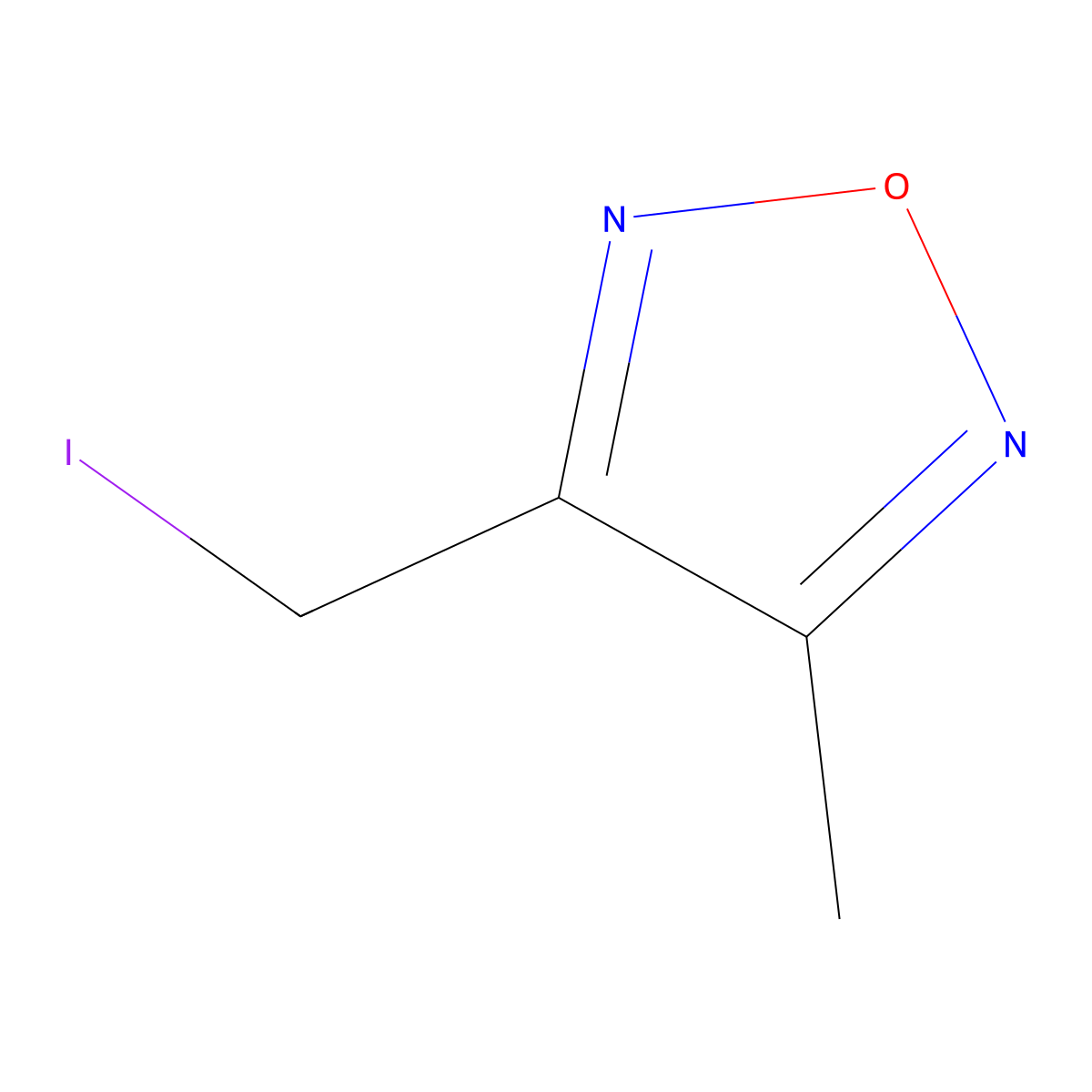 3-(Iodomethyl)-4-methyl-1,2,5-oxadiazole molecular structure, CAS 82812-80-4