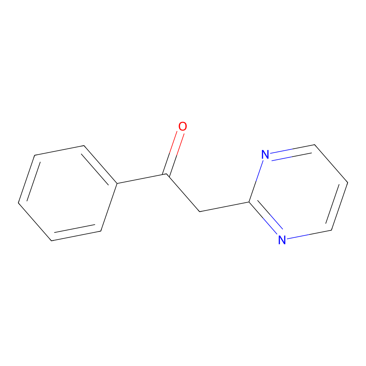 1-Phenyl-2-(pyrimidin-2-yl)ethan-1-one molecular structure, CAS 82820-30-2