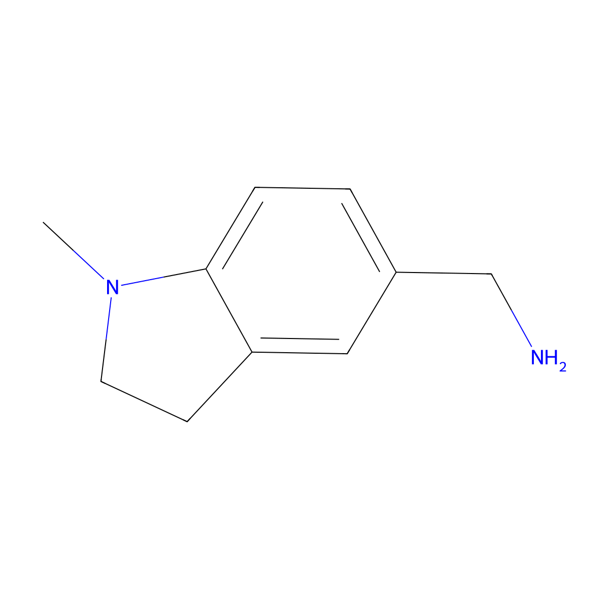 (1-methyl-2,3-dihydro-1H-indol-5-yl)methanamine molecular structure, CAS 828242-01-9