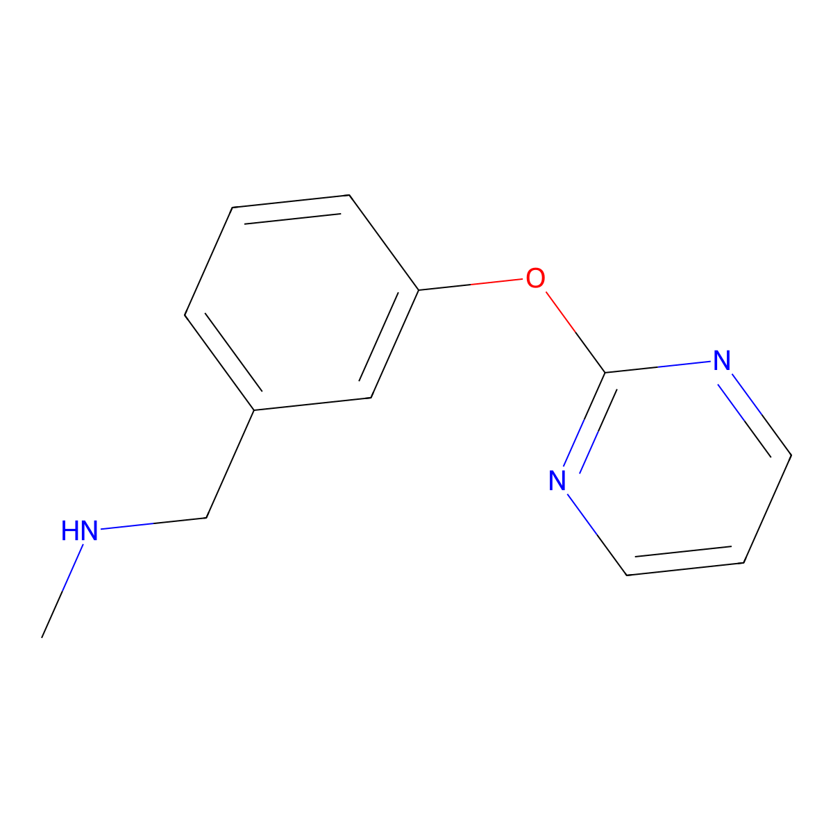Benzenemethanamine, N-methyl-3-(2-pyrimidinyloxy)- molecular structure, CAS 828242-93-9