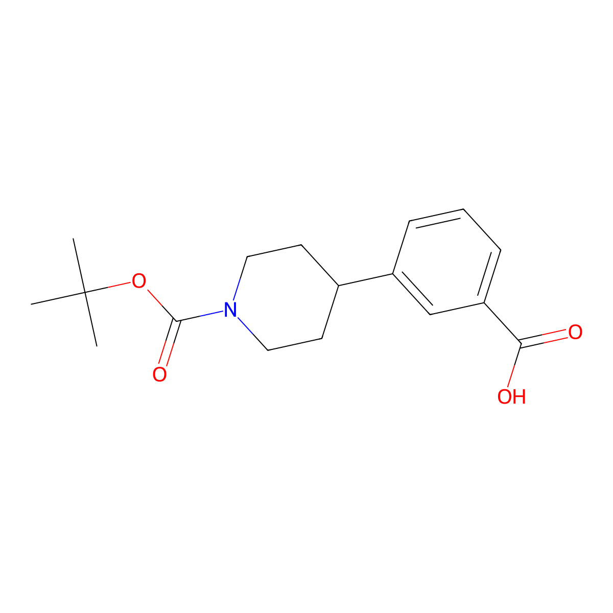 3-(1-(tert-Butoxycarbonyl)piperidin-4-yl)benzoic acid molecular structure, CAS 828243-30-7