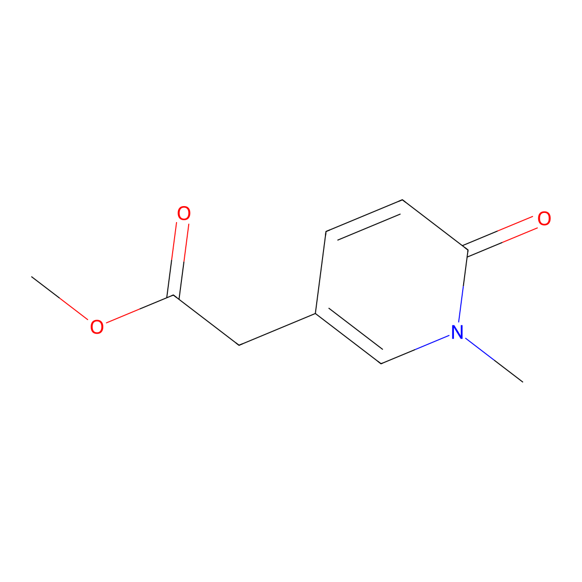 Methyl 2-(1-methyl-6-oxo-1,6-dihydropyridin-3-yl)acetate molecular structure, CAS 828252-05-7