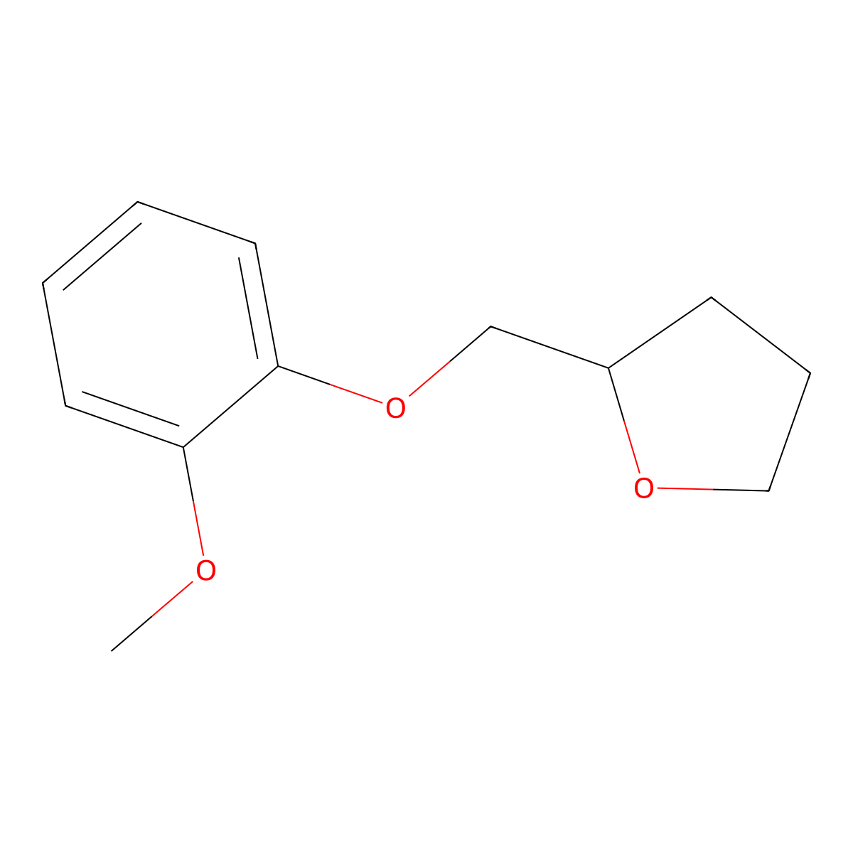Furan, tetrahydro-2-[(2-methoxyphenoxy)methyl]- molecular structure, CAS 828254-87-1