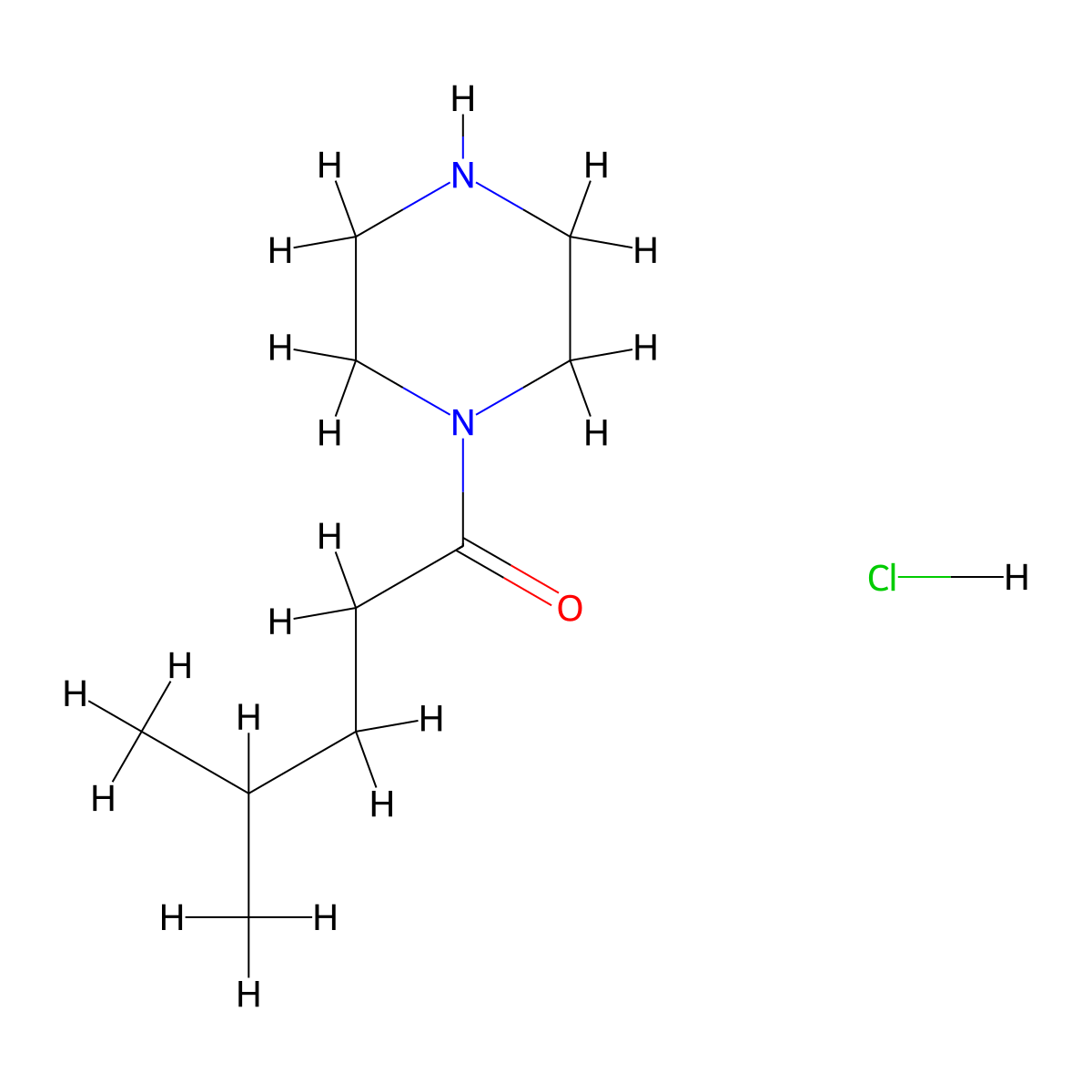 4-Methyl-1-(piperazin-1-YL)pentan-1-one hydrochloride molecular structure, CAS 828258-26-0