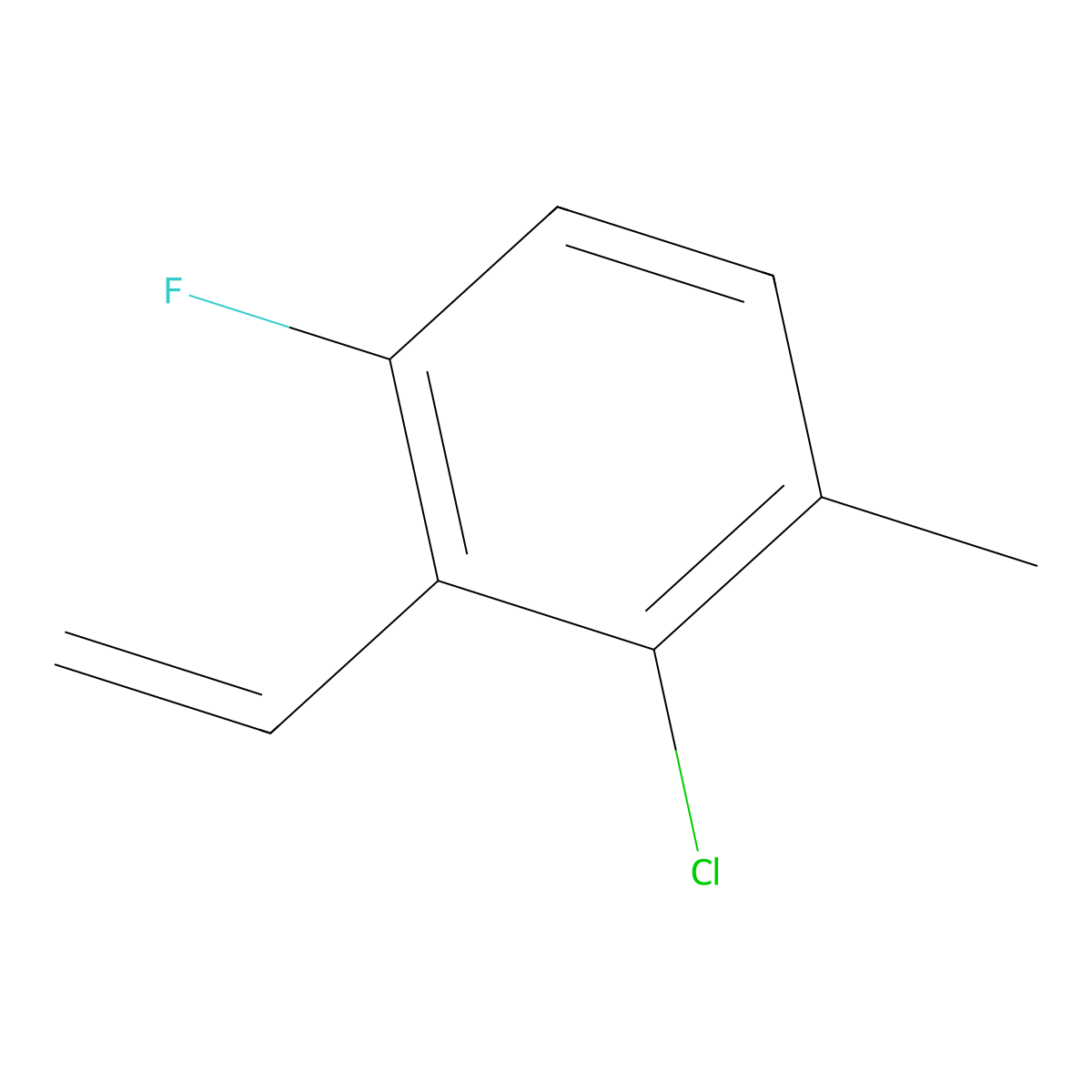 Benzene, 2-chloro-3-ethenyl-4-fluoro-1-methyl- molecular structure, CAS 828267-48-7