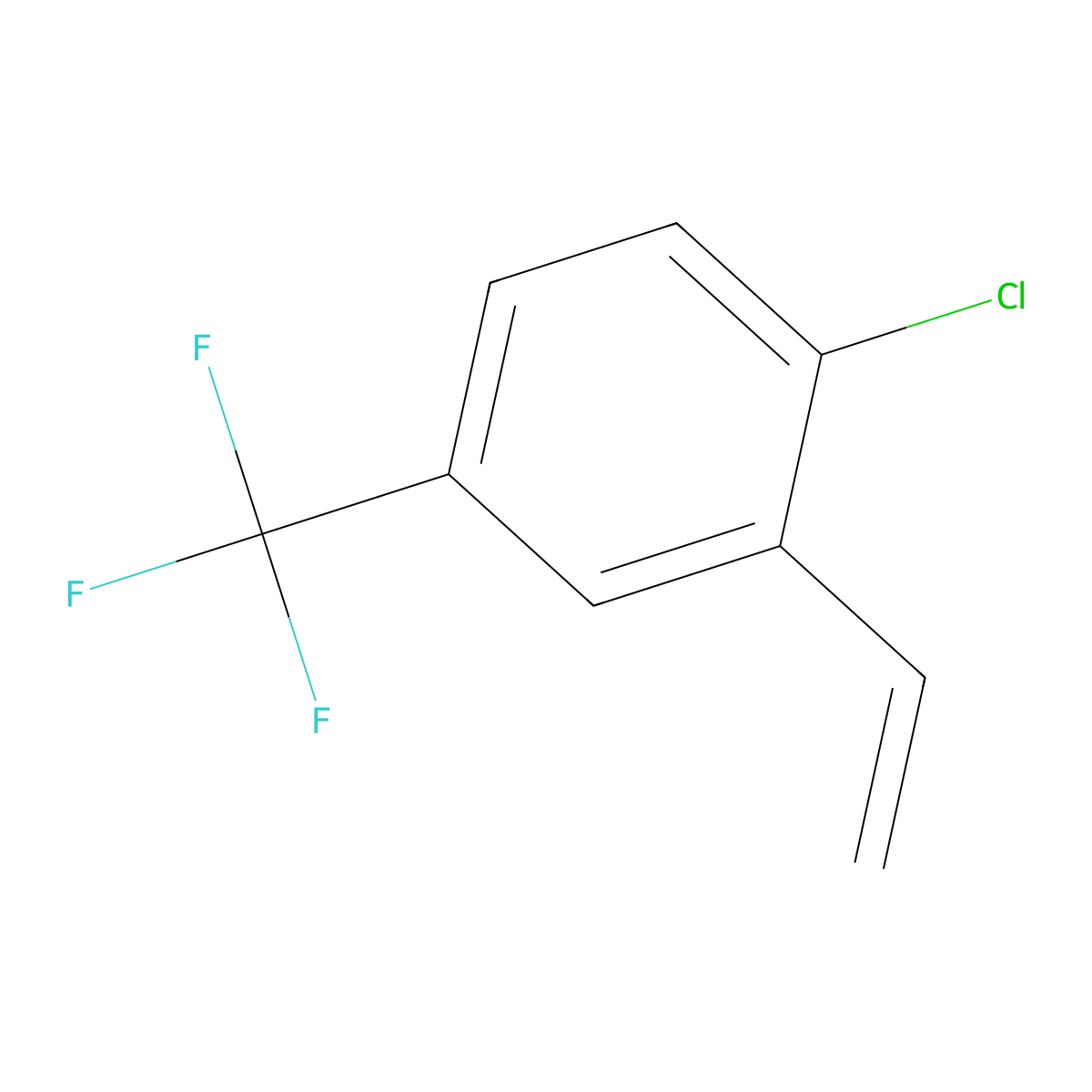 Benzene, 1-chloro-2-ethenyl-4-(trifluoromethyl)- molecular structure, CAS 828267-49-8