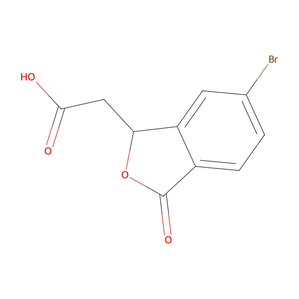 (6-Bromo-3-oxo-1,3-dihydro-isobenzofuran-1-yl)-acetic acid molecular structure, CAS 82827-04-1