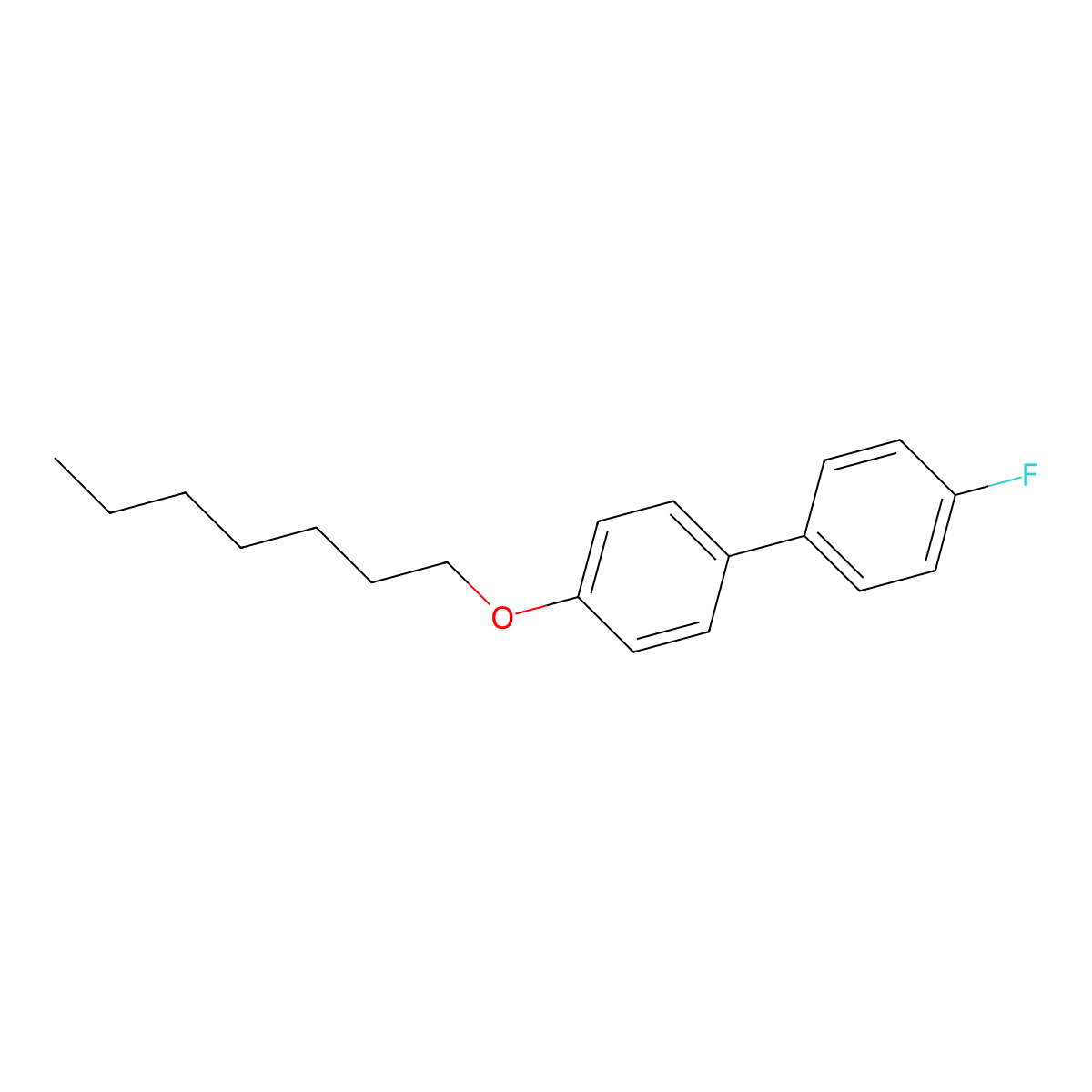 4-Fluoro-4'-(heptyloxy)-1,1'-biphenyl molecular structure, CAS 82827-66-5