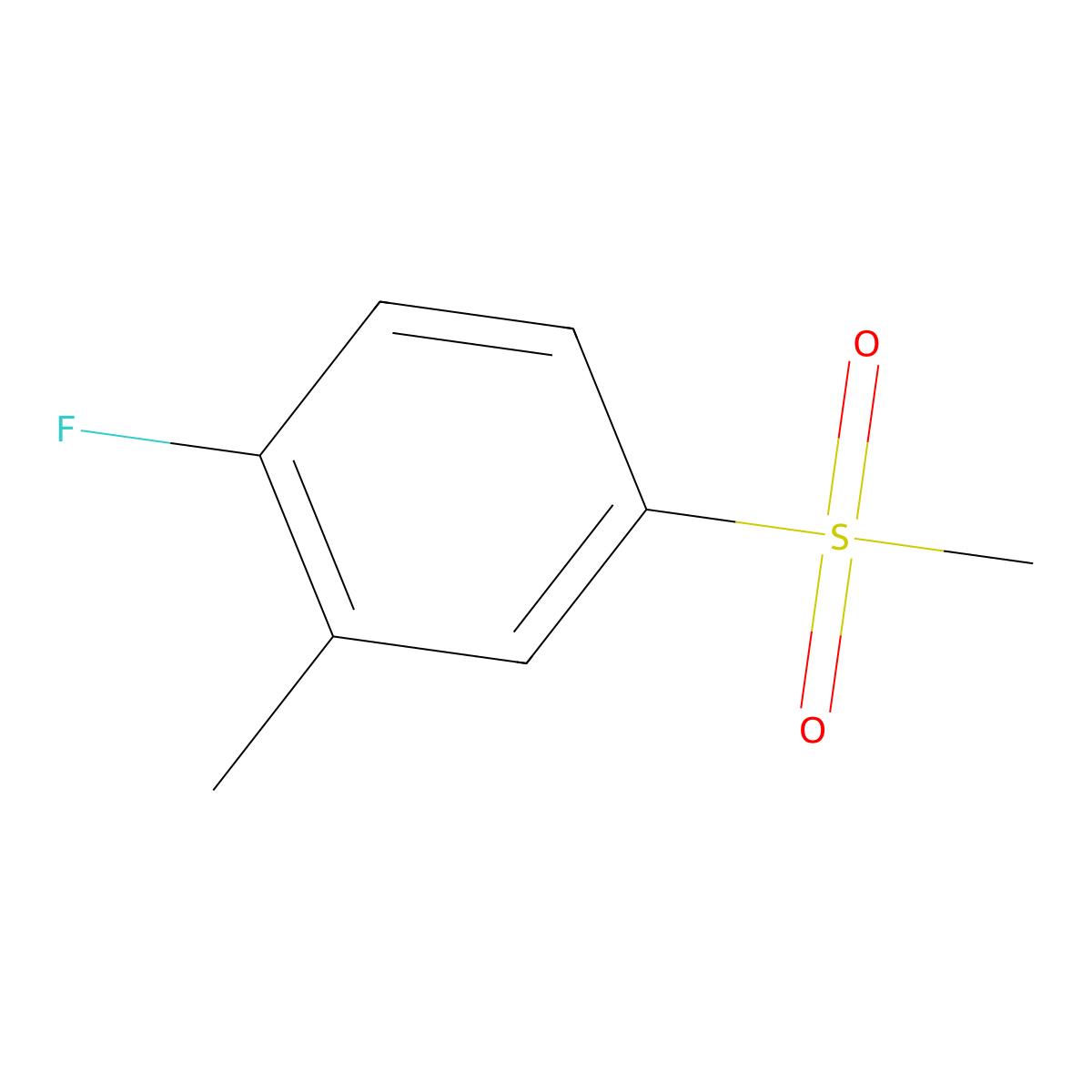 1-Fluoro-4-(methanesulfonyl)-2-methylbenzene molecular structure, CAS 828270-58-2