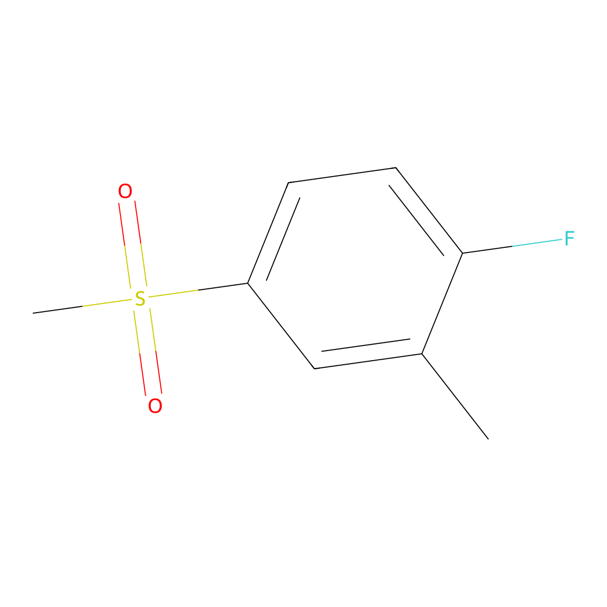 1-Fluoro-4-(methanesulfonyl)-2-methylbenzene molecular structure, CAS 828270-58-2