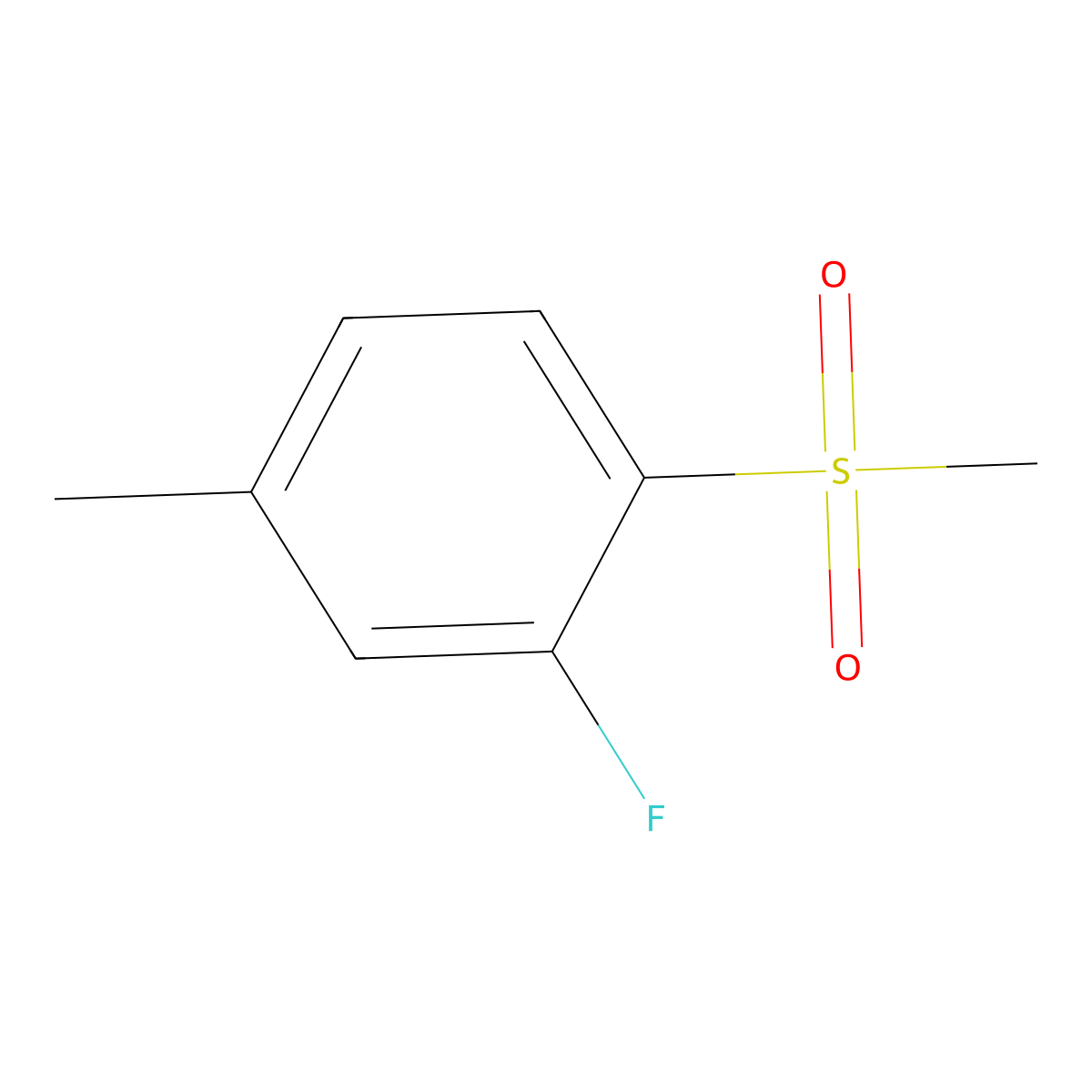 2-Fluoro-1-(methanesulfonyl)-4-methylbenzene molecular structure, CAS 828270-63-9