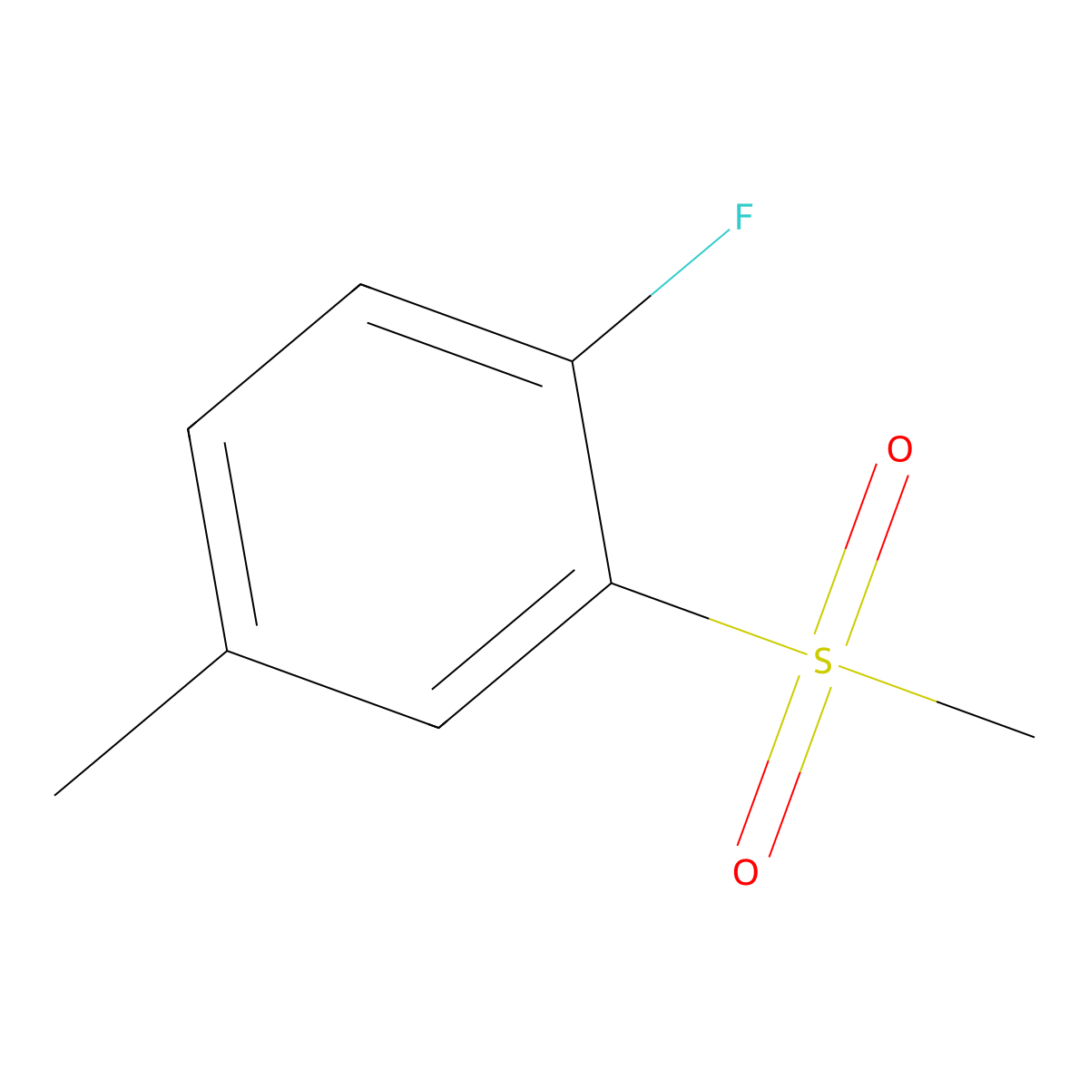 1-Fluoro-2-(methanesulfonyl)-4-methylbenzene molecular structure, CAS 828270-65-1