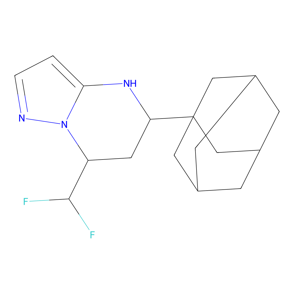 5-(1-Adamantyl)-7-(difluoromethyl)-4,5,6,7-tetrahydropyrazolo[1,5-A]pyrimidine molecular structure, CAS 828272-64-6