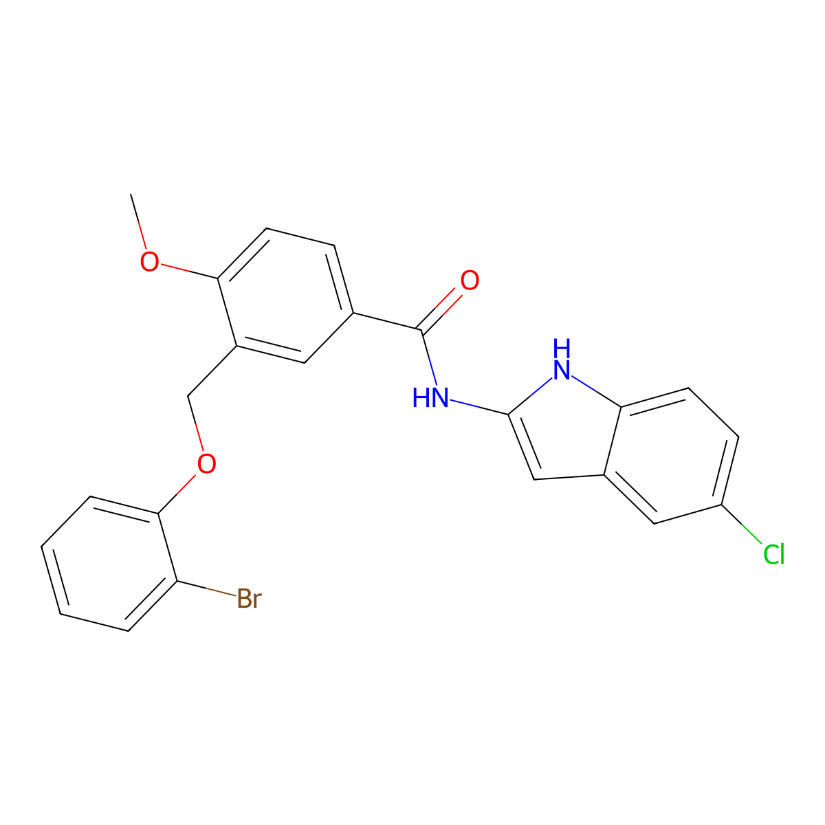 3-[(2-bromophenoxy)methyl]-N-(5-chloro-1H-indol-2-yl)-4-methoxybenzamide molecular structure, CAS 828272-94-2