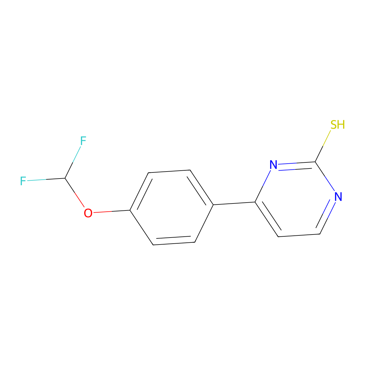 4-(4-(Difluoromethoxy)phenyl)pyrimidine-2-thiol molecular structure, CAS 828273-06-9