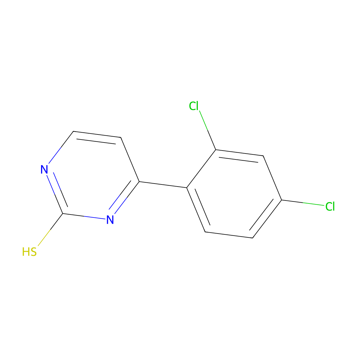 4-(2,4-Dichlorophenyl)pyrimidine-2-thiol molecular structure, CAS 828273-08-1
