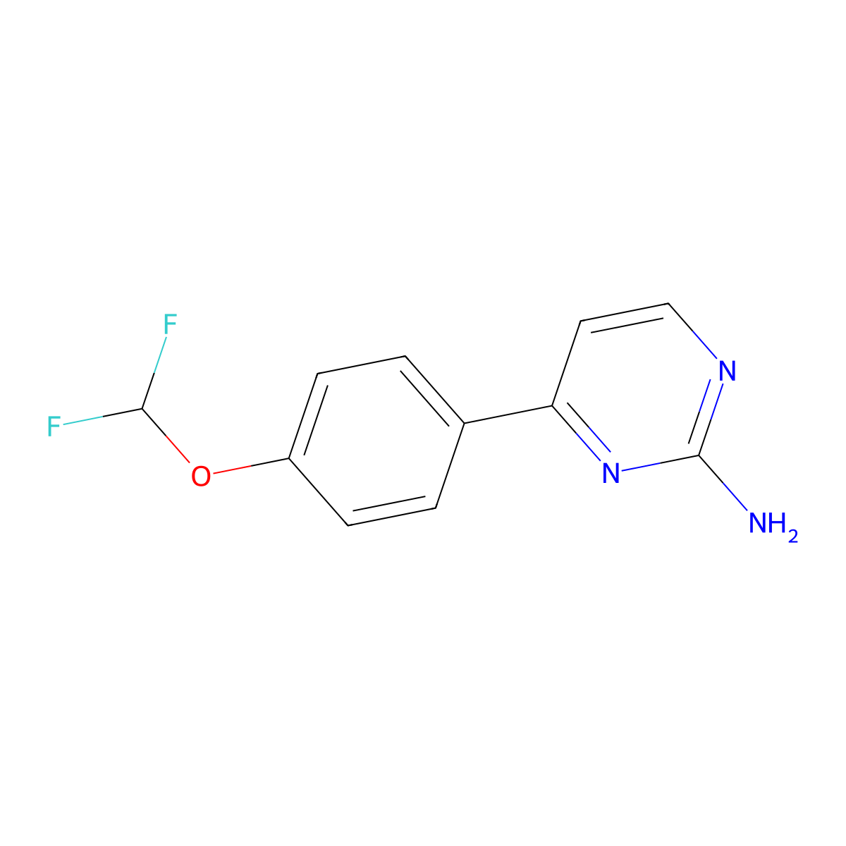 4-[4-(Difluoromethoxy)phenyl]pyrimidin-2-amine molecular structure, CAS 828273-14-9