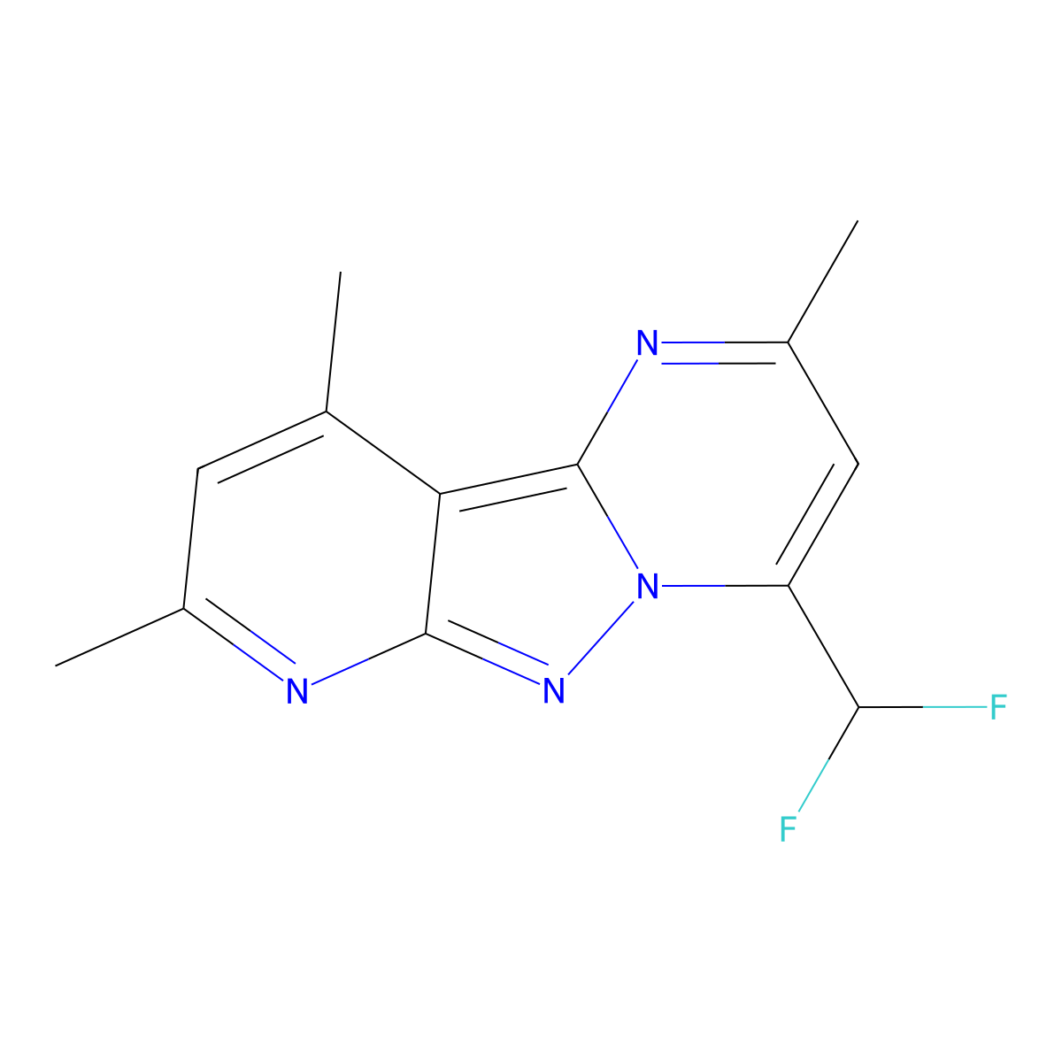 4-(Difluoromethyl)-2,8,10-trimethylpyrido[2',3':3,4]pyrazolo[1,5-a]pyrimidine molecular structure, CAS 828273-19-4