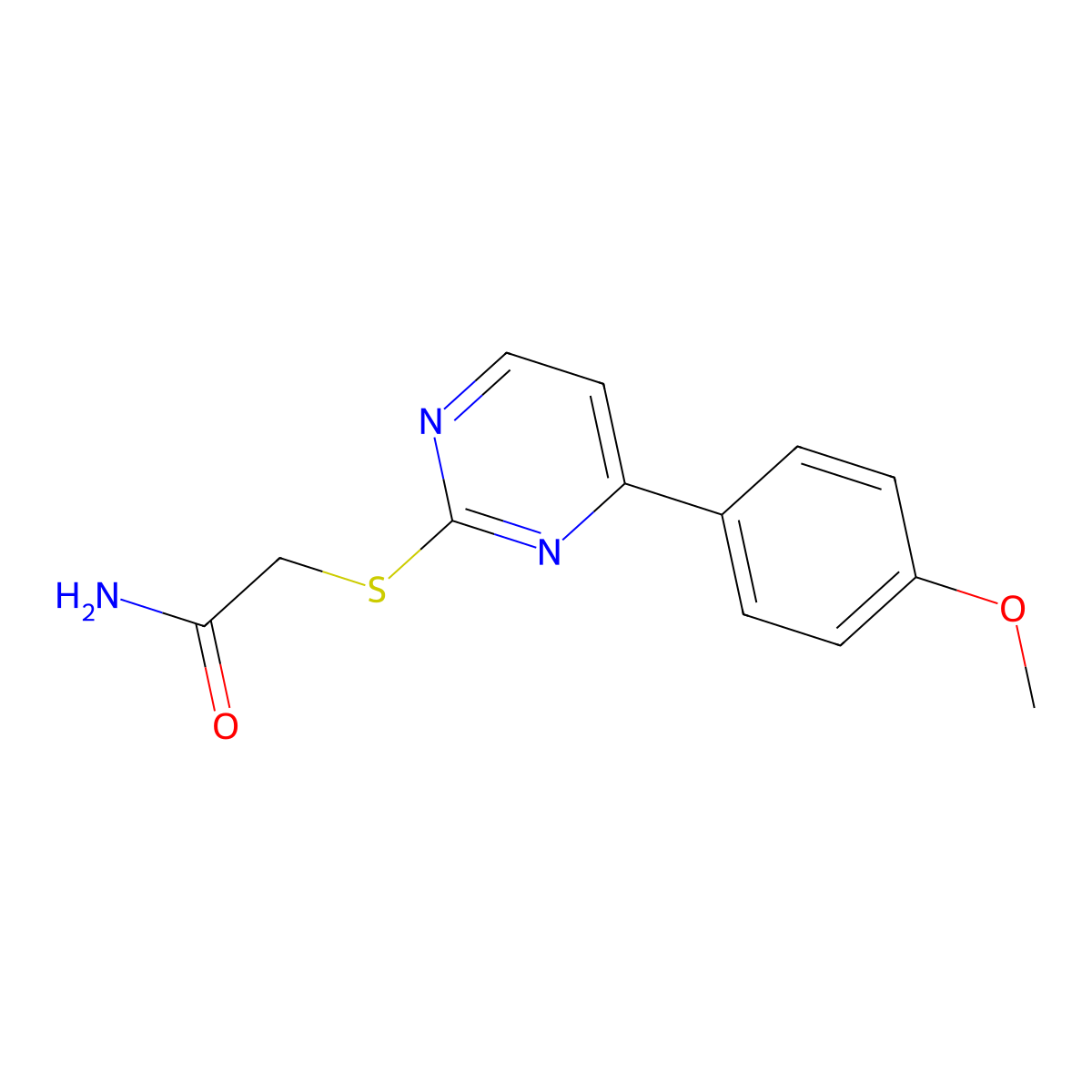 2-[4-(4-Methoxyphenyl)pyrimidin-2-yl]sulfanylacetamide molecular structure, CAS 828273-24-1