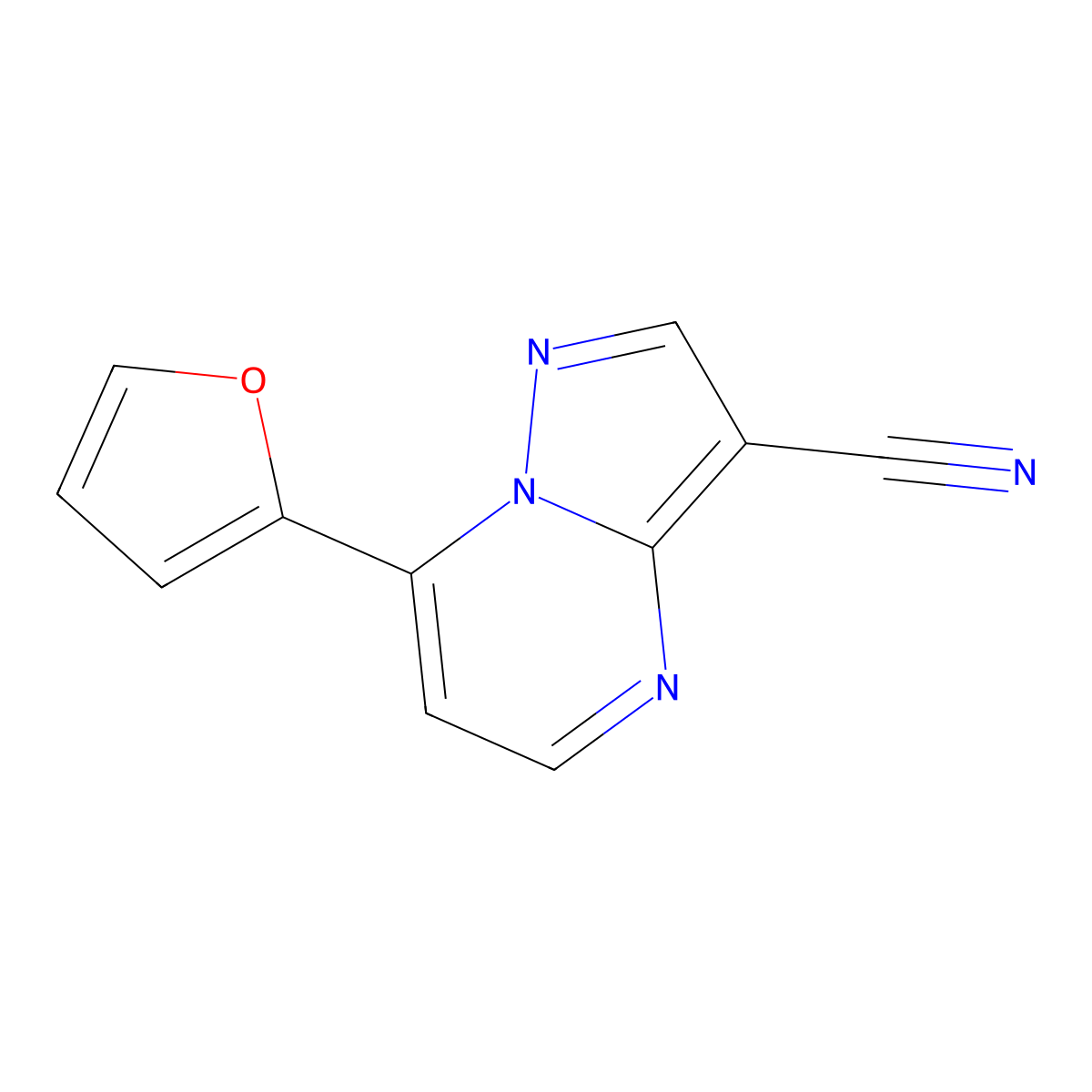 7-(Furan-2-yl)pyrazolo[1,5-a]pyrimidine-3-carbonitrile molecular structure, CAS 828273-67-2