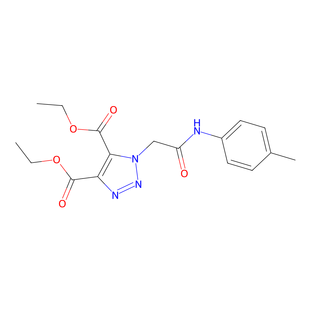 diethyl 1-{2-[(4-methylphenyl)amino]-2-oxoethyl}-1H-1,2,3-triazole-4,5-dicarboxylate molecular structure, CAS 828273-96-7