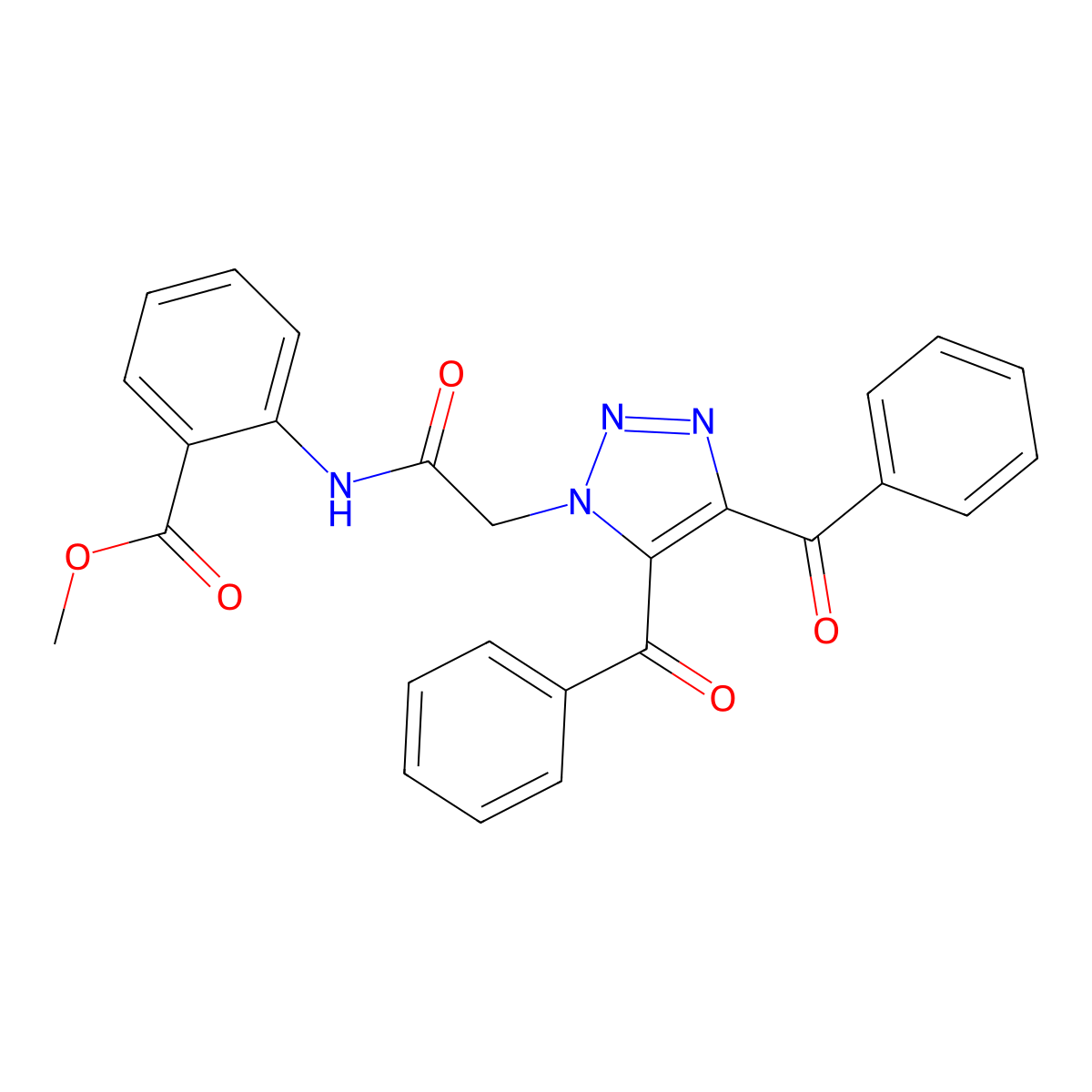 methyl 2-({[4,5-bis(phenylcarbonyl)-1H-1,2,3-triazol-1-yl]acetyl}amino)benzoate molecular structure, CAS 828274-02-8