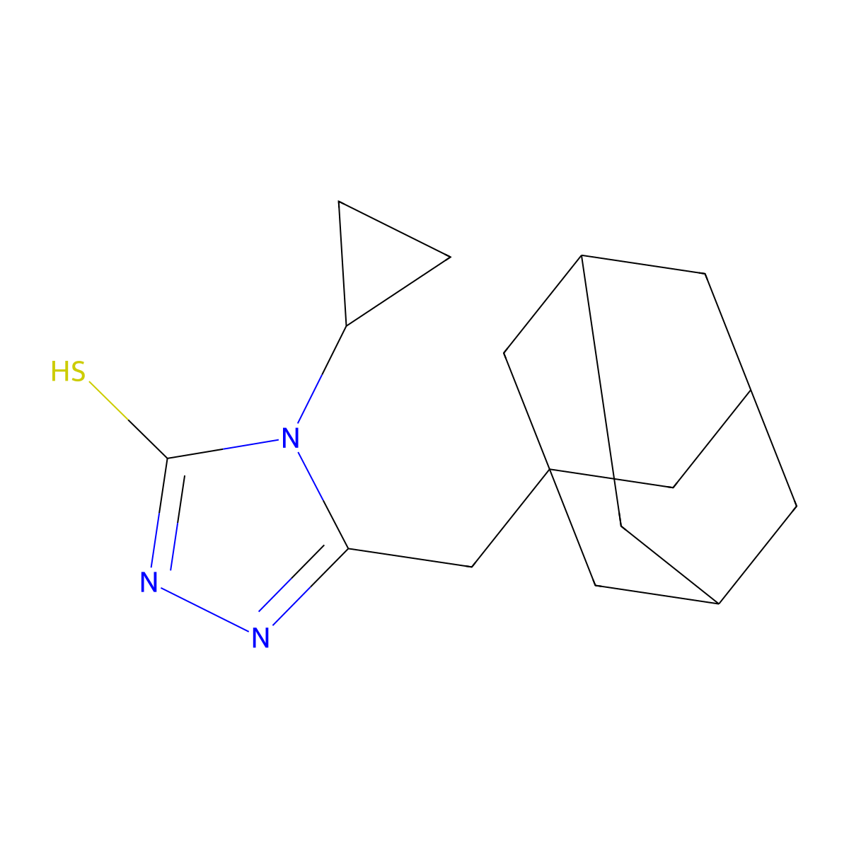 5-(Adamantan-1-ylmethyl)-4-cyclopropyl-4H-1,2,4-triazole-3-thiol molecular structure, CAS 828274-06-2