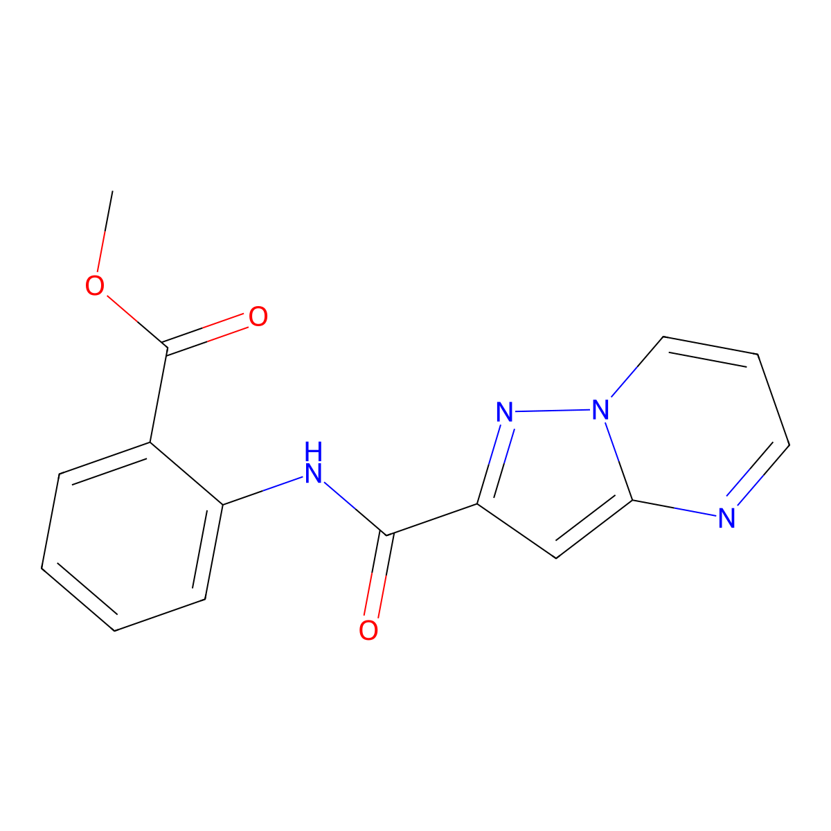 Methyl 2-[(pyrazolo[1,5-a]pyrimidin-2-ylcarbonyl)amino]benzoate molecular structure, CAS 828274-63-1