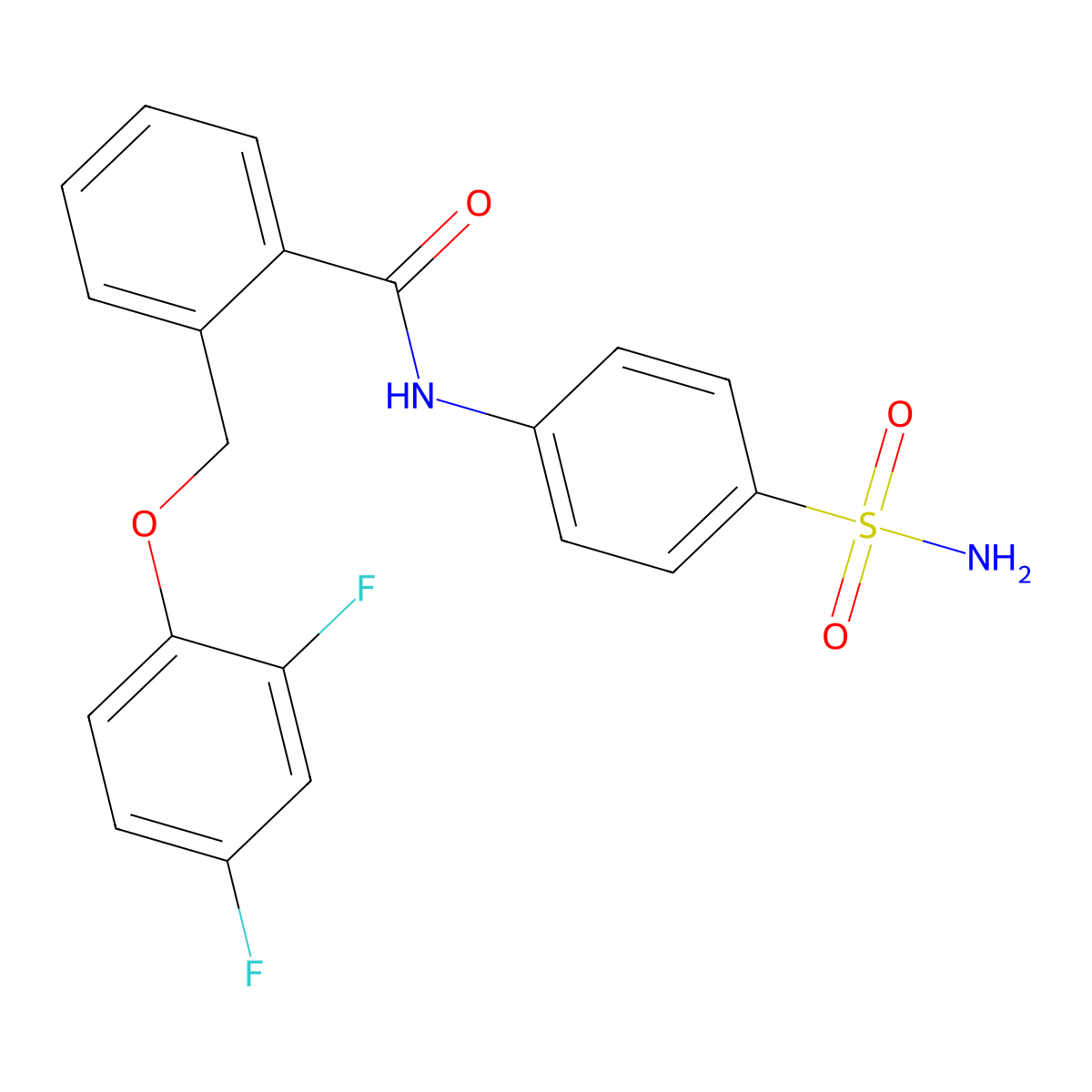 2-[(2,4-difluorophenoxy)methyl]-N-(4-sulfamoylphenyl)benzamide molecular structure, CAS 828274-83-5