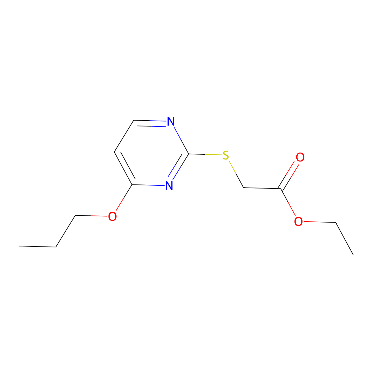Ethyl 2-(4-propoxypyrimidin-2-ylthio)acetate molecular structure, CAS 828274-96-0