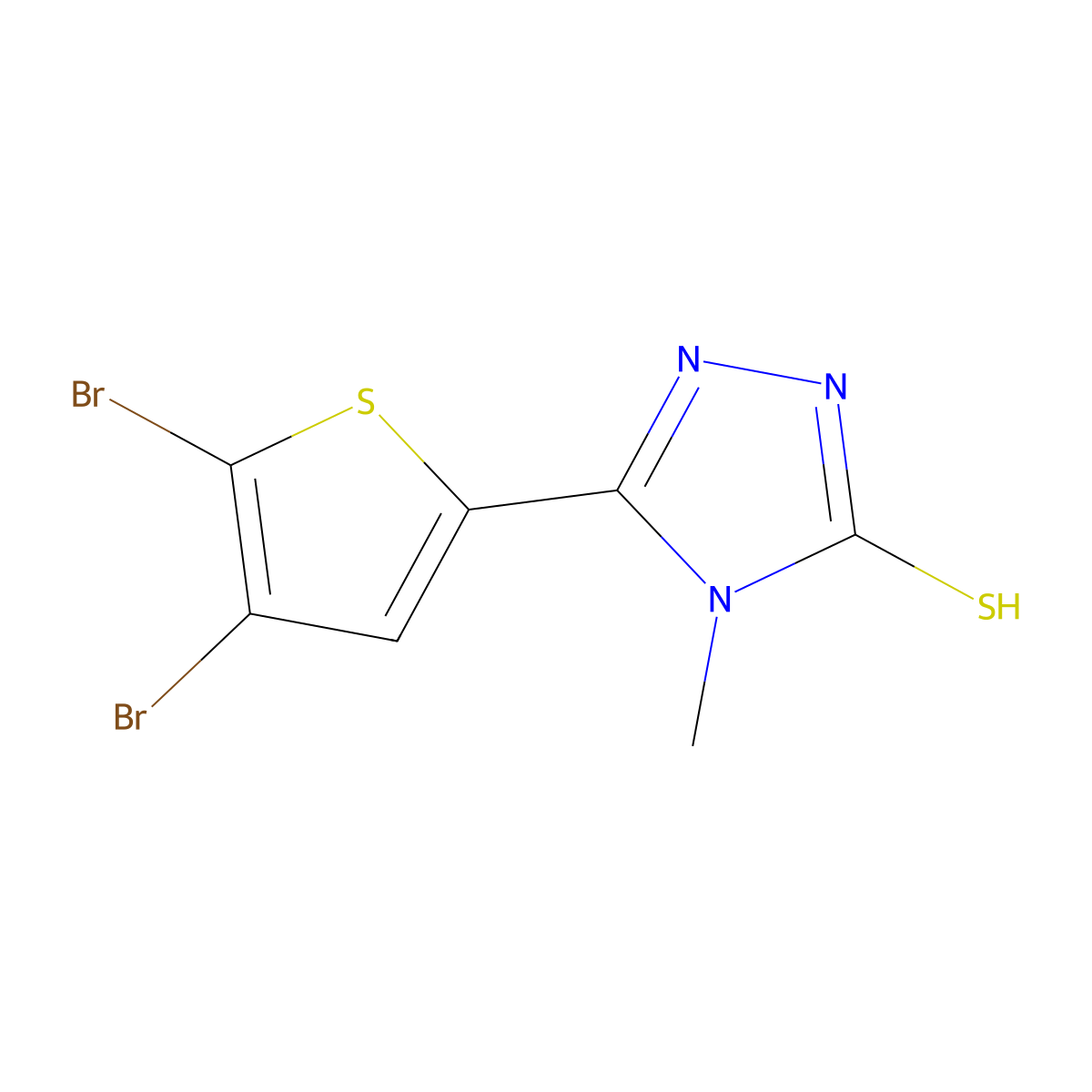 5-(4,5-Dibromothiophen-2-yl)-4-methyl-2,4-dihydro-3H-1,2,4-triazole-3-thione molecular structure, CAS 828274-97-1