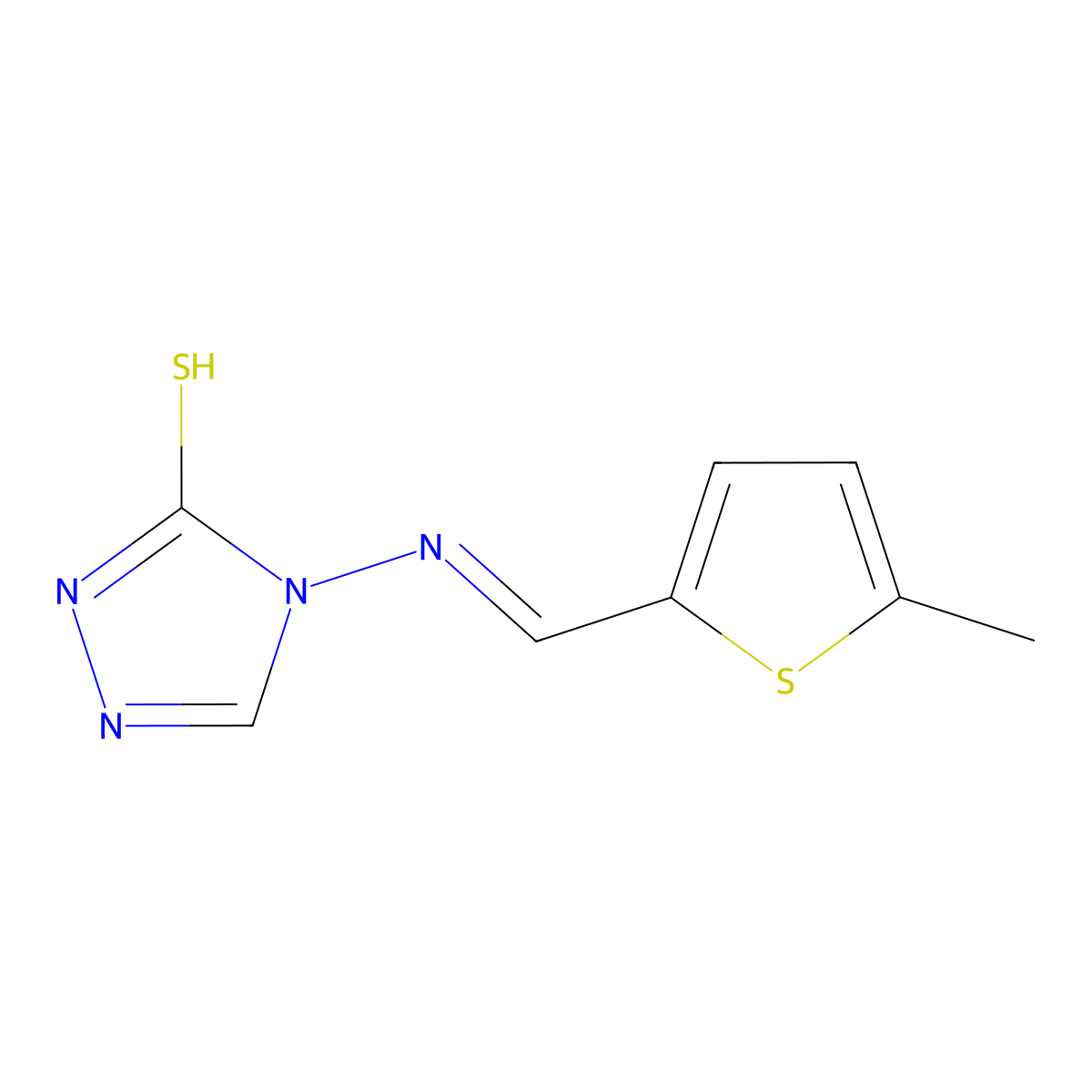 4-[(5-methylthiophen-2-yl)methylideneamino]-1H-1,2,4-triazole-5-thione molecular structure, CAS 828275-06-5