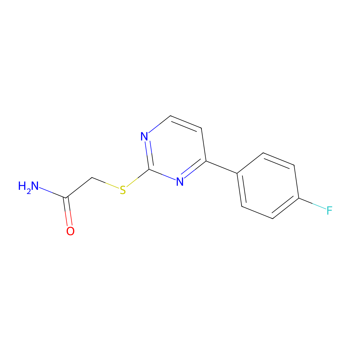 2-{[4-(4-Fluorophenyl)pyrimidin-2-yl]sulfanyl}acetamide molecular structure, CAS 828275-44-1