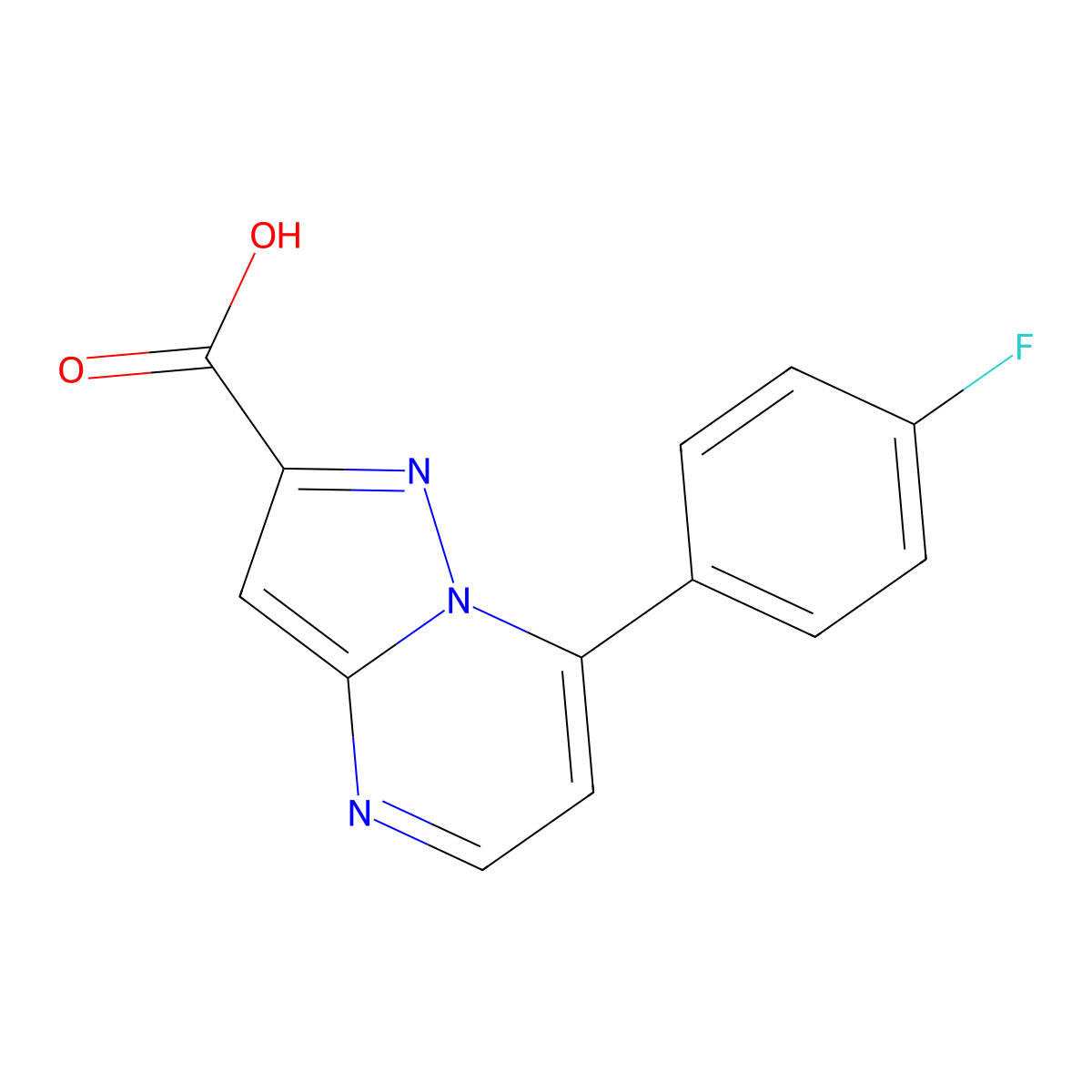 7-(4-Fluorophenyl)pyrazolo(1,5-a)pyrimidine-2-carboxylic acid molecular structure, CAS 828276-01-3