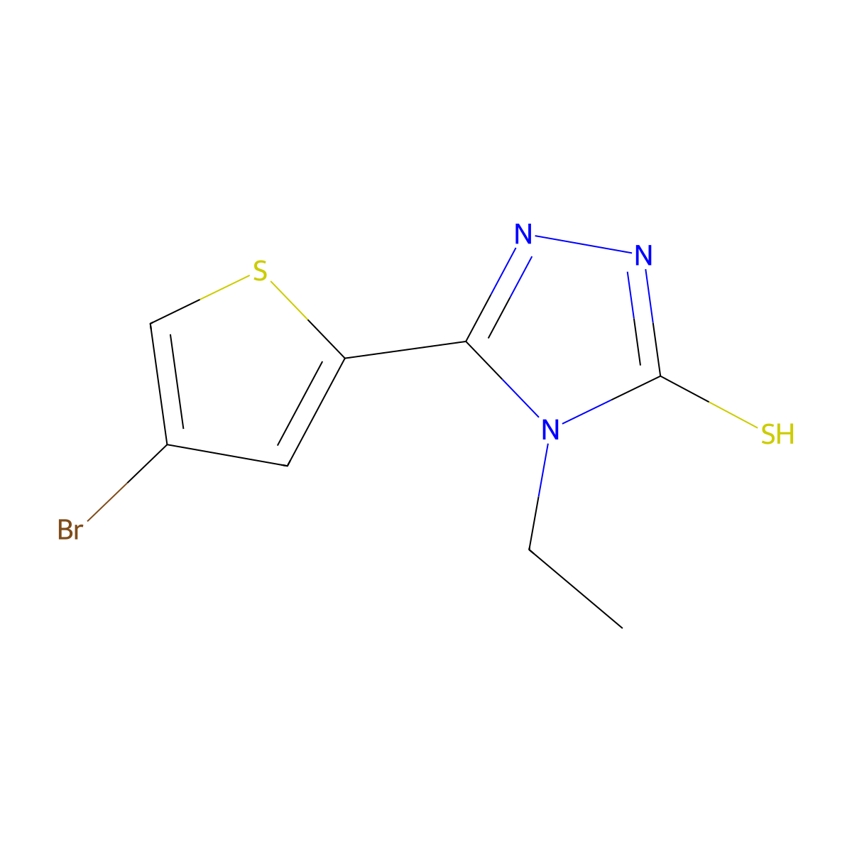 5-(4-bromothiophen-2-yl)-4-ethyl-4H-1,2,4-triazole-3-thiol molecular structure, CAS 828276-13-7