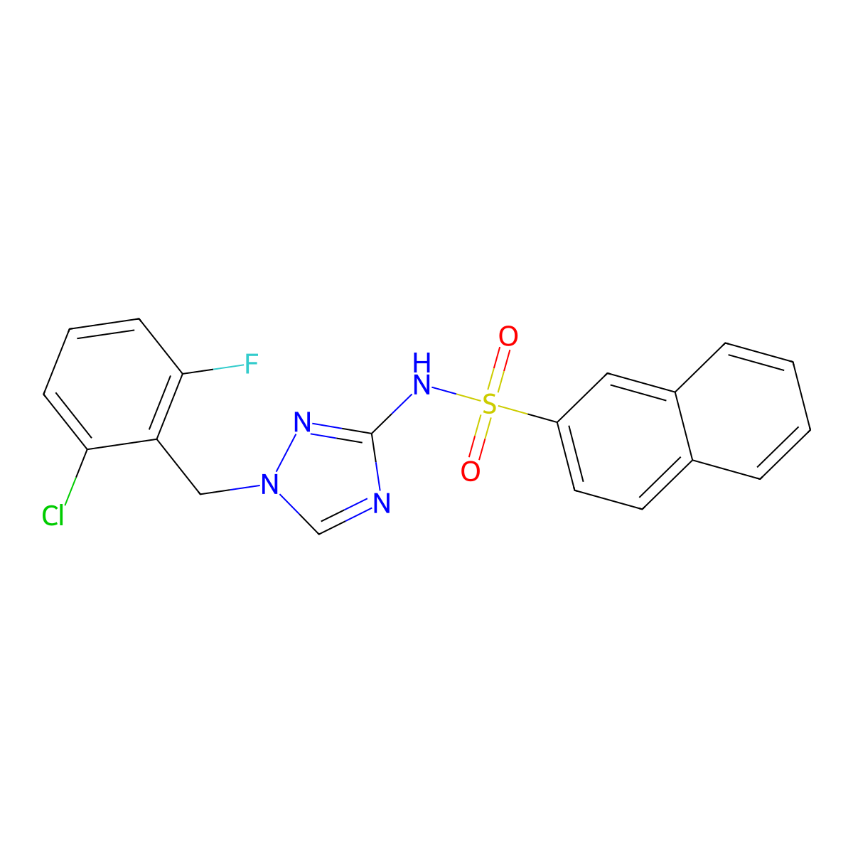 N-[1-(2-chloro-6-fluorobenzyl)-1H-1,2,4-triazol-3-yl]naphthalene-2-sulfonamide molecular structure, CAS 828276-14-8